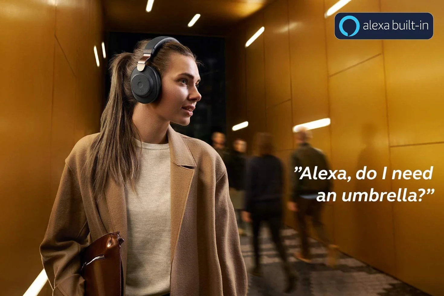 Jabra Elite 85h Amazon Edition - bezprzewodowe słuchawki na ucho z redukcją szumów i długą żywotnością baterii do rozmów i słuchania muzyki; Czarno-miedziane
