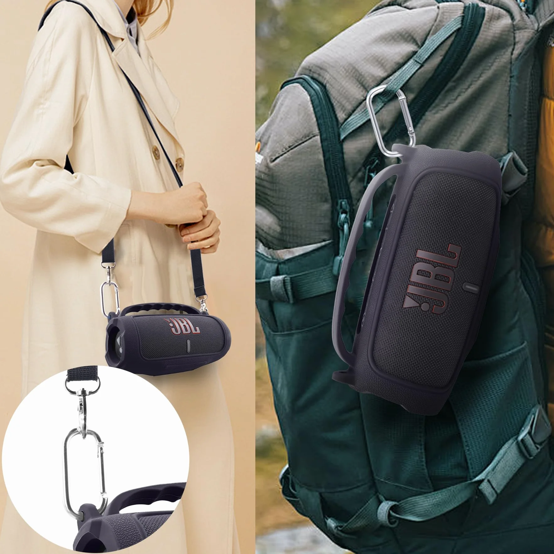 co2CREA Silikonowe etui ochronne etui na głośnik do JBL Charge 5 Przenośny głośnik Bluetooth (Głośnik nie jest dołączony)