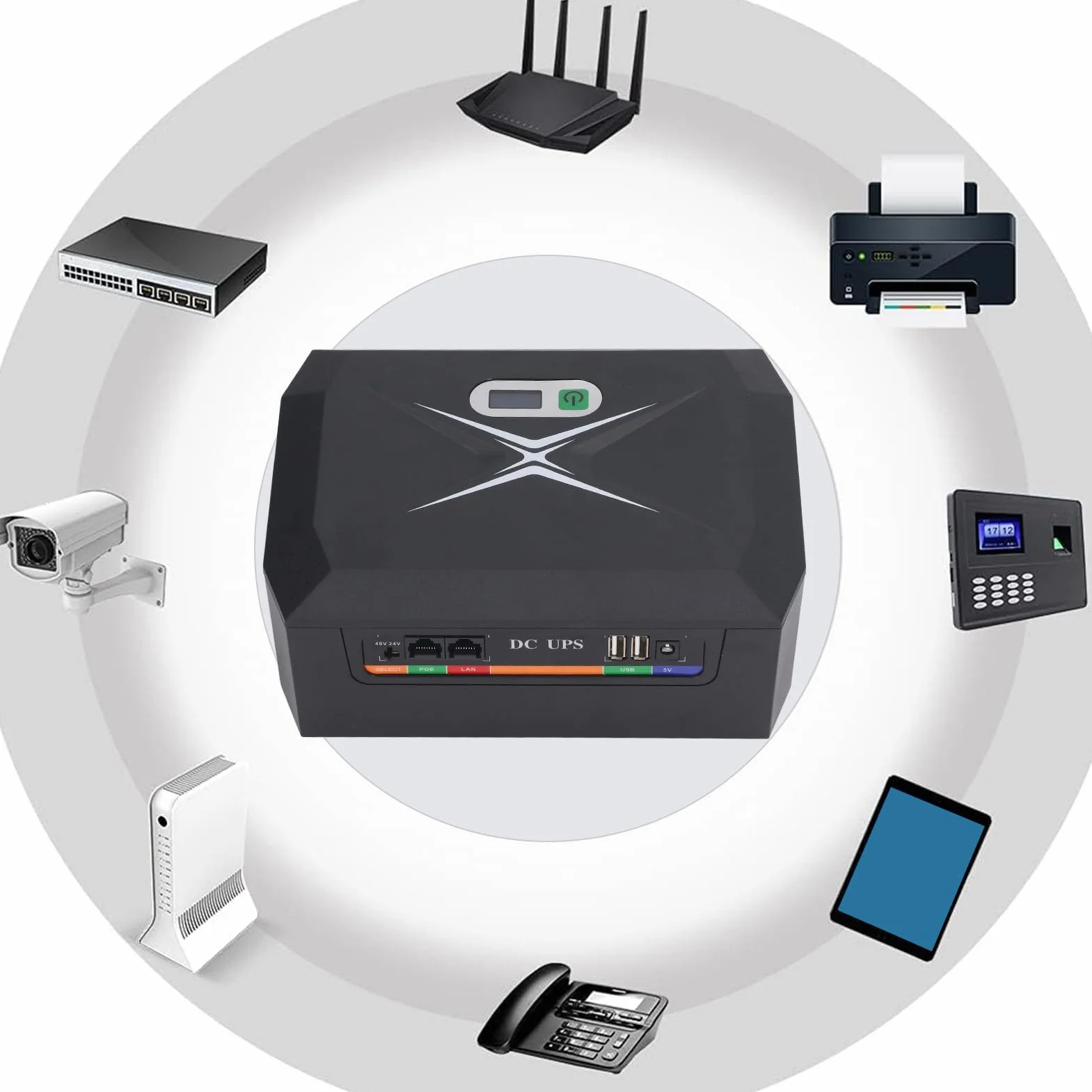 Zasilacz Bezprzerwowy, Mini UPS 120 W 20800 MAh 100–240 V Wejście 2–24 V DC 2,5a Wyjście Dla Routera Kamery(EU)