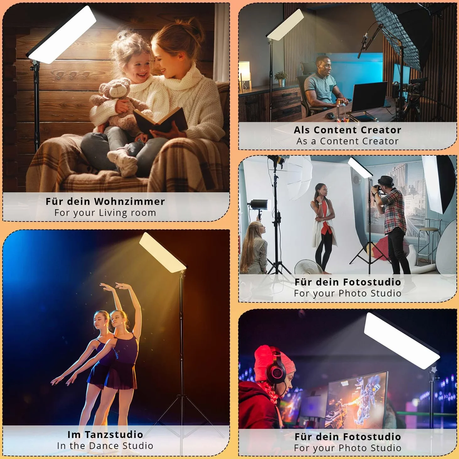 Lampa LED 14 cali panel ze statywem 236,5 cm wysokości, światło studyjne, popularny statyw aluminiowy, do wideo, makijażu, fotografii, TikTok
