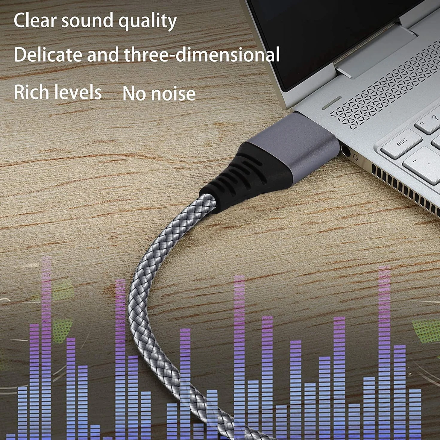Kabel audio stereo TRS 6,6 FT USB na 1/4 męski, adapter audio USB na 6,35 mm kompatybilny z laptopem, Windows lub PC, wzmacniaczem, głośnikiem, słuchawkami. Uwaga: nie dotyczy nagrywania, ciężarówki
