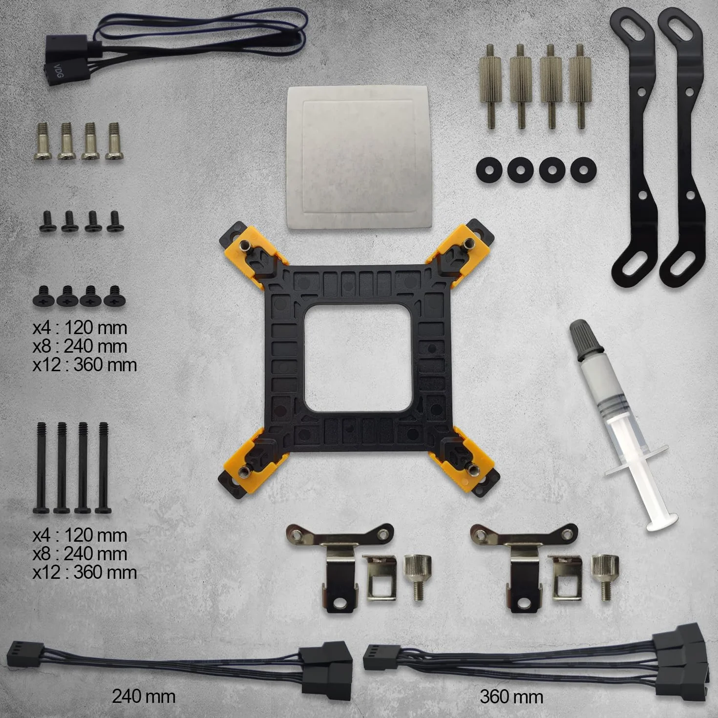 EMPIRE GAMING - Guardian P-W120 Watercooling AIO PC Gamer - ARGB 3-stykowe chłodzenie cieczą 5V - 2x120MM - Intel LGA 1700/1200/115X/1366/2066/2011,AMD AM5/AM4 - Czarny, OE-WA-240B