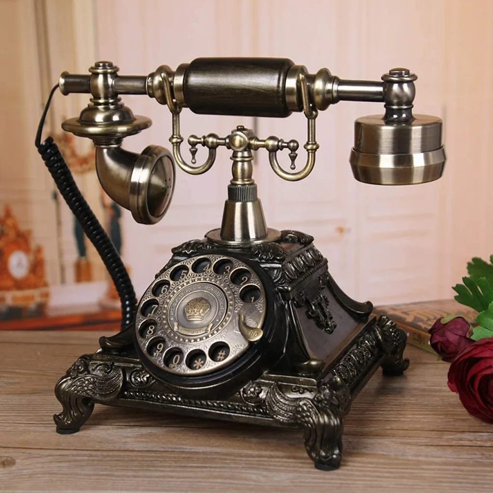Telefony Przewodowe, Telefon Ścienny Vintage/Retro, Metalowa Obudowa, Funkcjonalna Tarcza Obrotowa I Klasyczny Dzwonek, Antyczny Telefon, Telefon Stacjonarny Retro, Słuchawka Do Telefonu Domowego