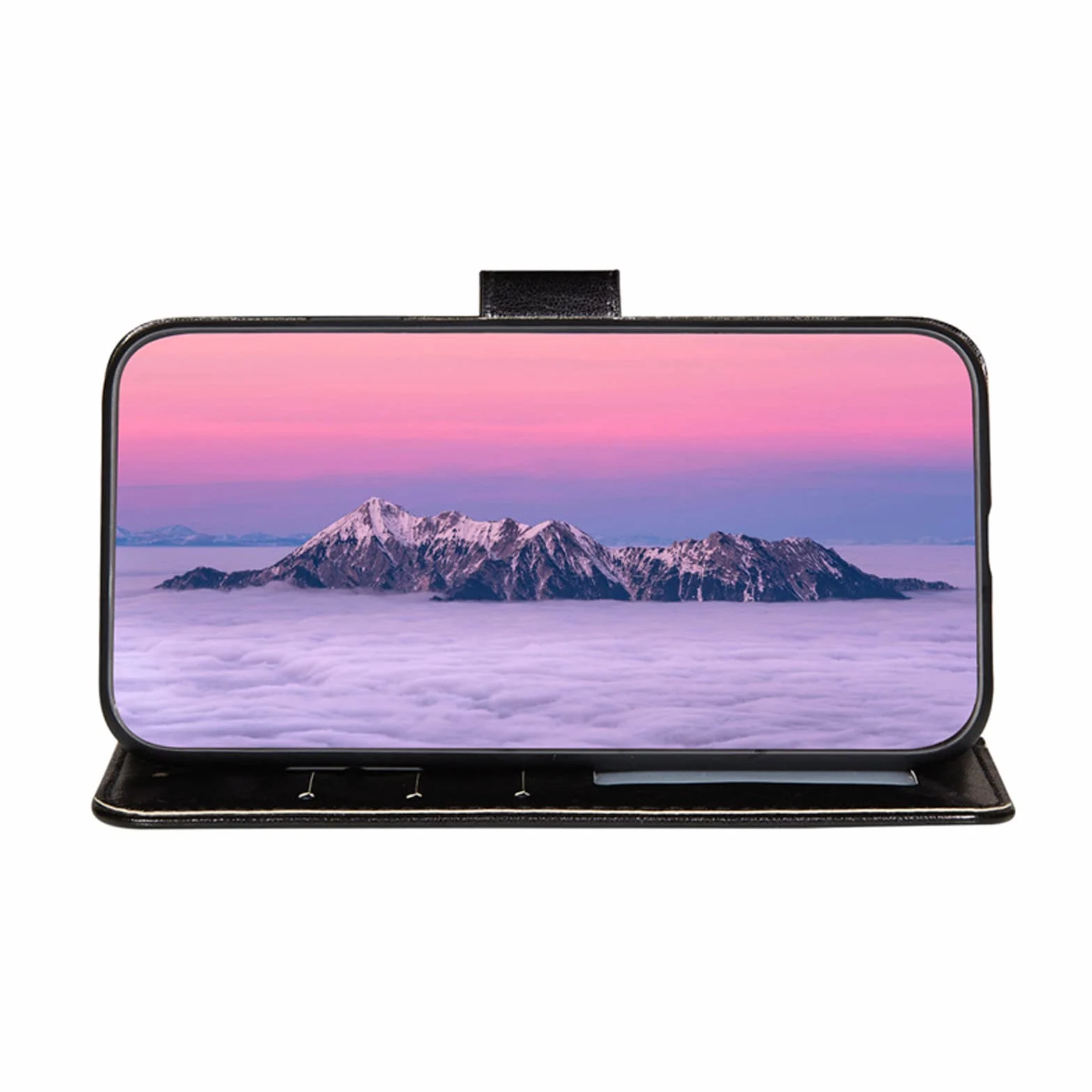 LTL Etui na telefon do iPhone 13 Mini/13/13 Pro/13 Pro Max, skórzane etui z klapką z przegródkami na karty, etui na telefon, magnetyczne zamknięcie, czarne, 13 6,1 cala