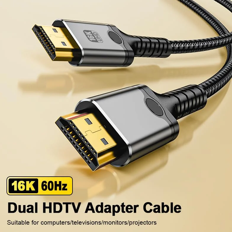 Kabel 16K HD 2.2 o długości 16 m, certyfikat 80 Gb/s, ultra wysoka prędkość 16K przy 60 Hz, 8K przy 120 Hz, 4K przy 480 Hz, HDR, HDCP DSC 1.2a, kompatybilny monitor do gier FreeSync G-Sync 4090