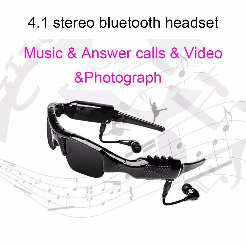 Okulary przeciwsłoneczne Bluetooth 5 m z kartą micro SD rozszerzalną do 32 GB z MP3 + Bluetooth + aparat fotograficzny + funkcje wideo