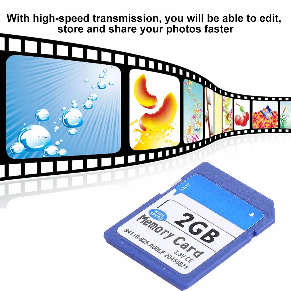 ASHATA 1G/2G/8G/16G/32G/64G Zdjęcia Przechowywanie Plików Muzycznych Karta Pamięci SD Szybkie Wideo Full HD Kompatybilne z Pro MP3 MP4 Camera SLR Game Machine (2G)