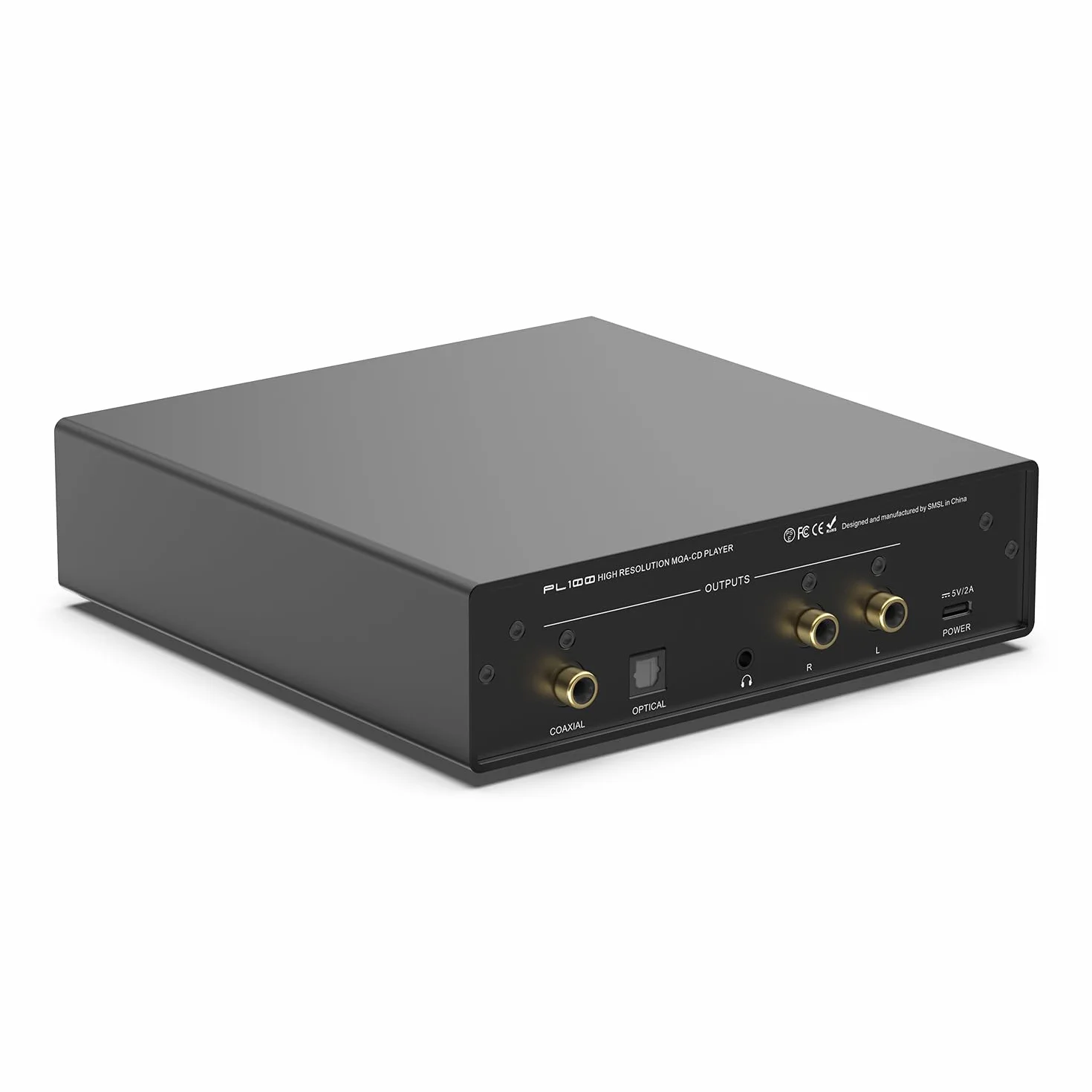 SMSL PL100 odtwarzacz CD 3,5 mm wyjście słuchawkowe o dużej mocy RCA optyczne wyjście koncentryczne obsługuje transmisję dekoder MQA CS43131 dekodowanie chip dekodowanie wzmacniacz słuchawkowy (czarny