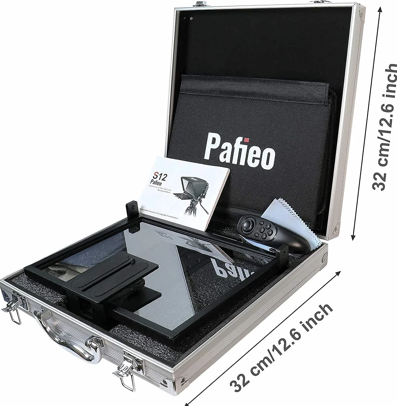 Teleprompter Tabletu 13 cali Kompatybilny z iPad Pro 12.9, Pafieo S12 DSLR Kamera Teleprompter z Pilotem kompatybilny z Canon Nikon Sony Youtube Vlog Kamera Wideo
