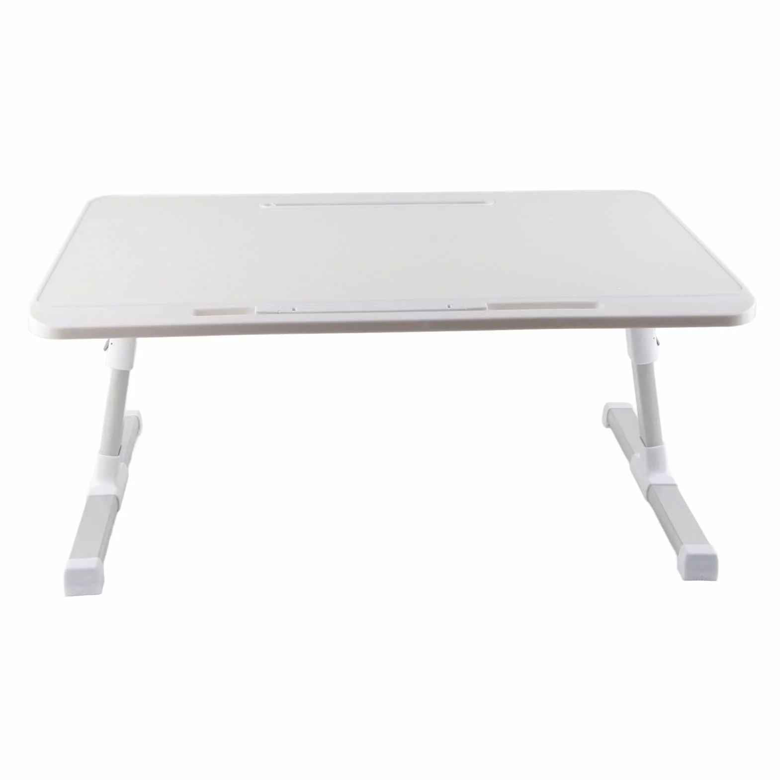 Stolik Przy łóżku na Laptopa ze Składanymi Nogami Obrotowy Pulpit ze Stopu Aluminium do Czytania w Pracy, z regulacją Wysokości Przenośny Stolik Przy łóżku 23,6 X 15,7 Cala (Ciepły biały)