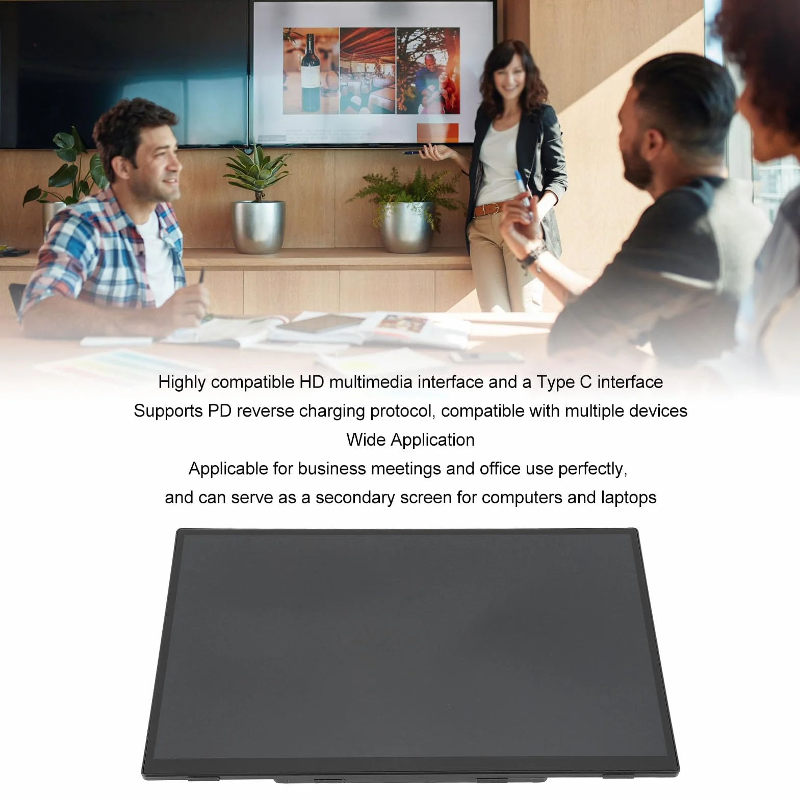 Przenośny Monitor z Ekranem Dotykowym 18,5 Cala, Wyjątkowo Cienki Przedłużacz Monitora do Gier HDR o Rozdzielczości 1920x1280, Drugi Monitor Podróżny Typu C do Konsoli na