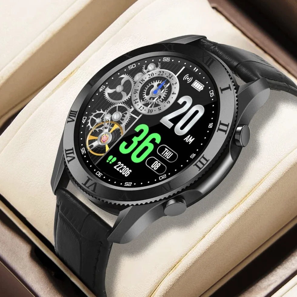 Damski inteligentny zegarek Tętno i ciśnienie krwi Zawsze pokazuj czas Sportowy zegarek fitness Inteligentny zegarek Bluetooth Call (Kolor: Skóra brązowa (skóra brązowa) little surprise