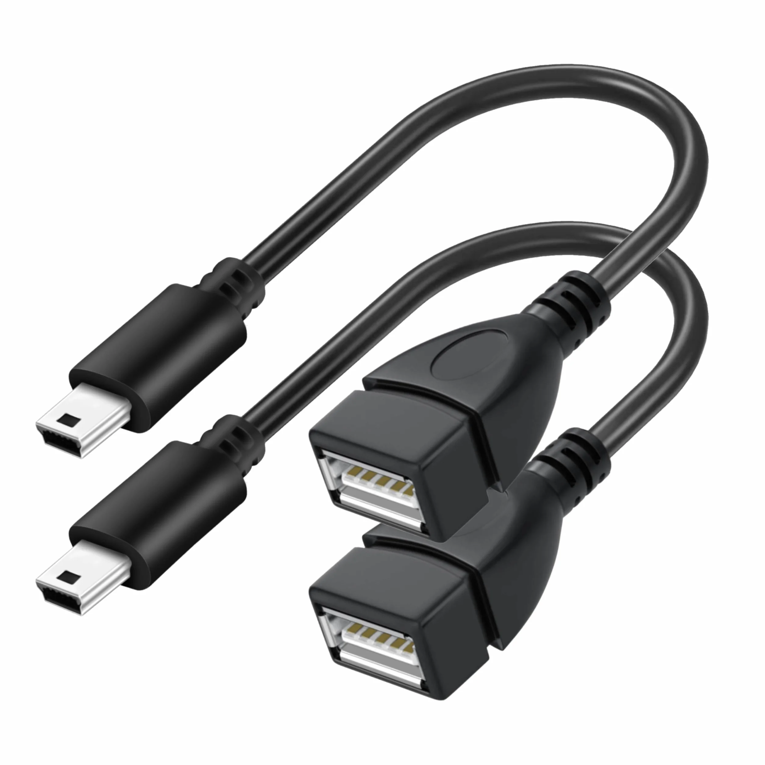 RiaTech (2 sztuki mini USB OTG kabel – gniazdo USB A na mini USB B 5 pin wtyczka adapter kabel