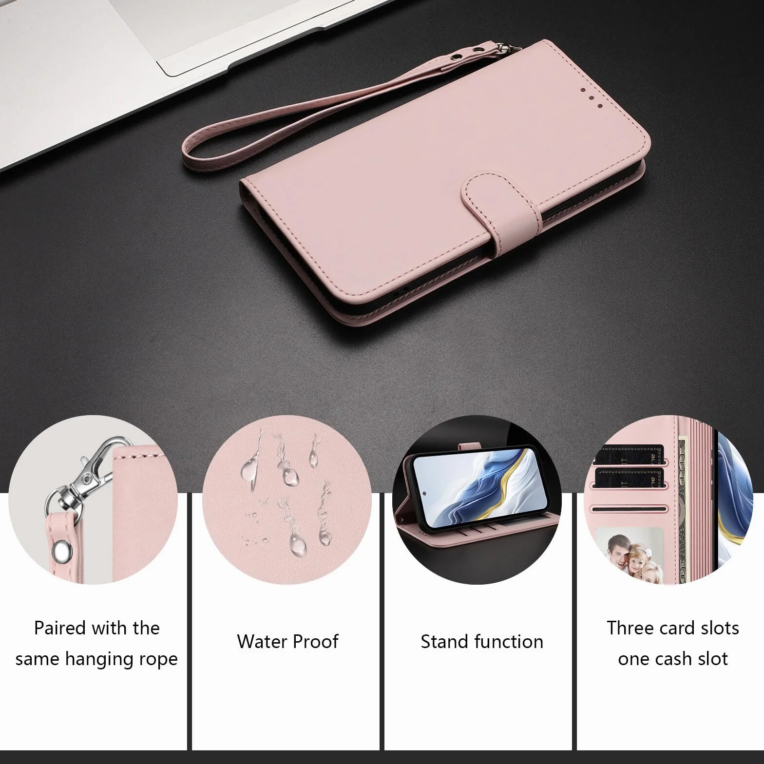 Generic etui kompatybilne z Samsung Galaxy S23 (kolor: czarny) skórzany portfel z klapką magnetyczne etui na tył karty