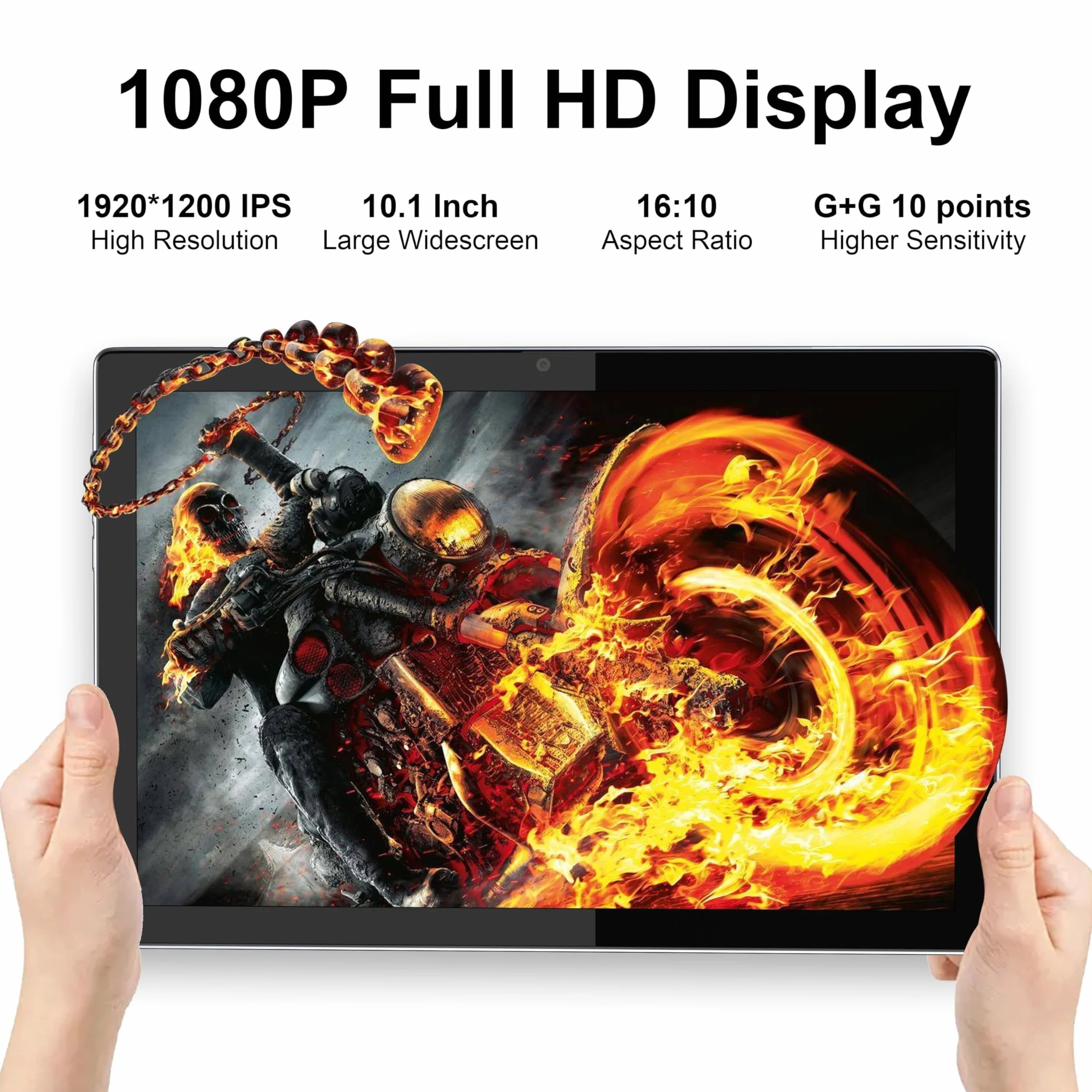 Byybuo SmartPad T10 2022 Full HD 10.1-calowy tablet Android 12, Octa-Cortex 2,0 GHz, nowa aktualizacja baterii 7000 mAh, 32 GB ROM, Rozwiń do 512 GB, 1920x1200 (5G WiFi+ Bluetooth), szary