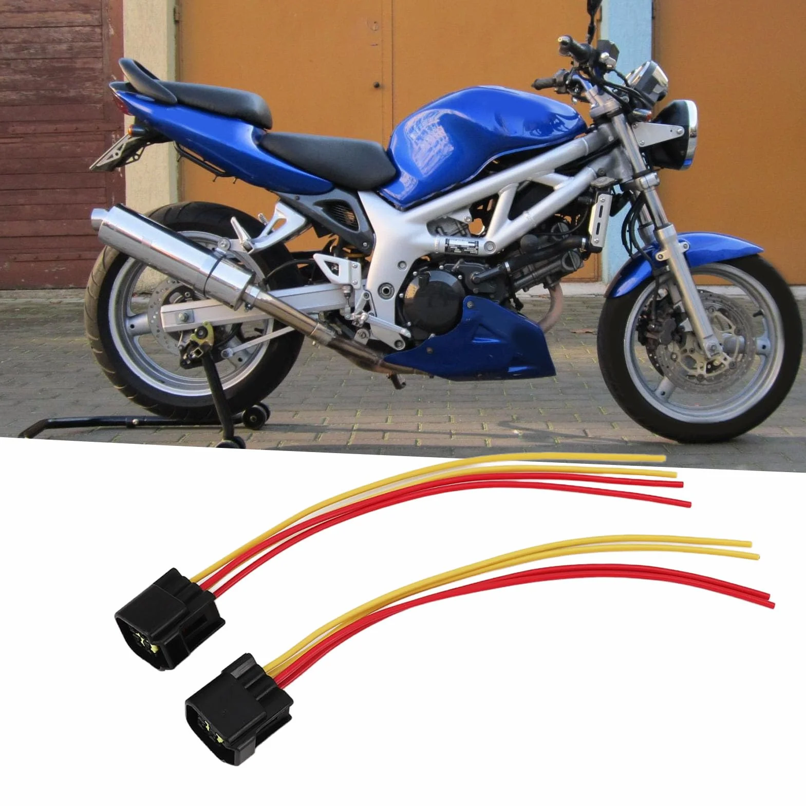 Wtyczka Złącza Elektromagnetycznego dla TL1000 SV650, 2 szt. Wtyczka Przekaźnika Elektromagnetycznego Rozrusznika Wtyczka do Wiązki Przewodów Złącze Elektryczne Wymiana Wtyczki