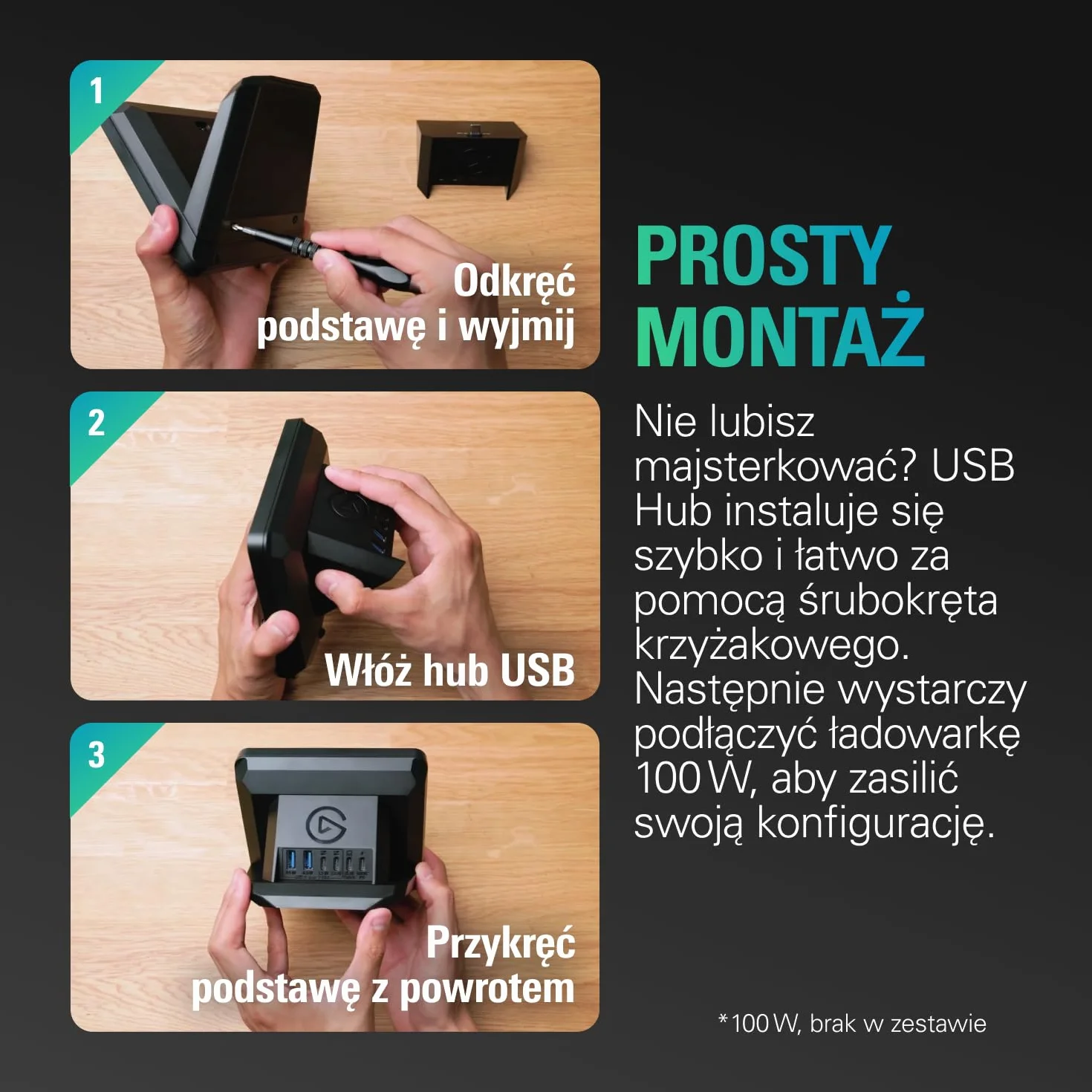 Elgato USB Hub – Do Stream Deck +, 2 Porty USB-C/2 Porty USB-A, Zasilanie, Czytnik Kart SD/MicroSD – USB-C, Mac/PC, Stream Deck i Zasilacz Nie Znajdują Się w Zestawie | 2 x USB-A, 2 x USB-C 5 Gb/s, czytnik kart SD/microSD, 100 W Power Delivery, PC/Mac
