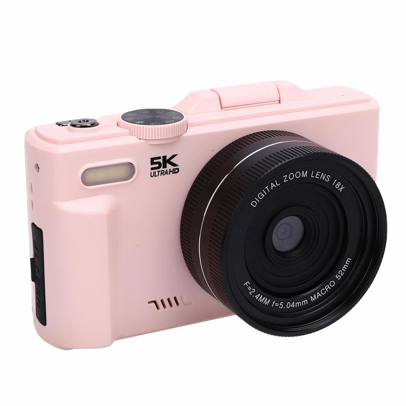 LICAEVEY Cyfrowy Aparat Cyfrowy 5K 75MP z 3 -calowym Ekranem Klapki, Aparat Vlogging z 18x Zoom, Cyfrowa Kamera Selfie z światłem LED i kartą Pamięci 32 GB