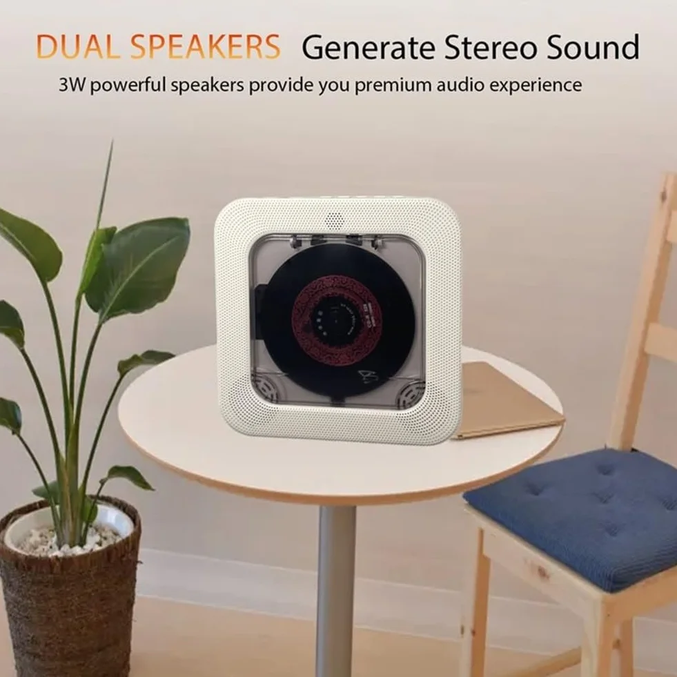 Pulpit odtwarzacz CD z podwójnym głośnikiem HiFi, obsługa Bluetooth, timer snu, wyświetlacz LCD, pilot zdalnego sterowania do