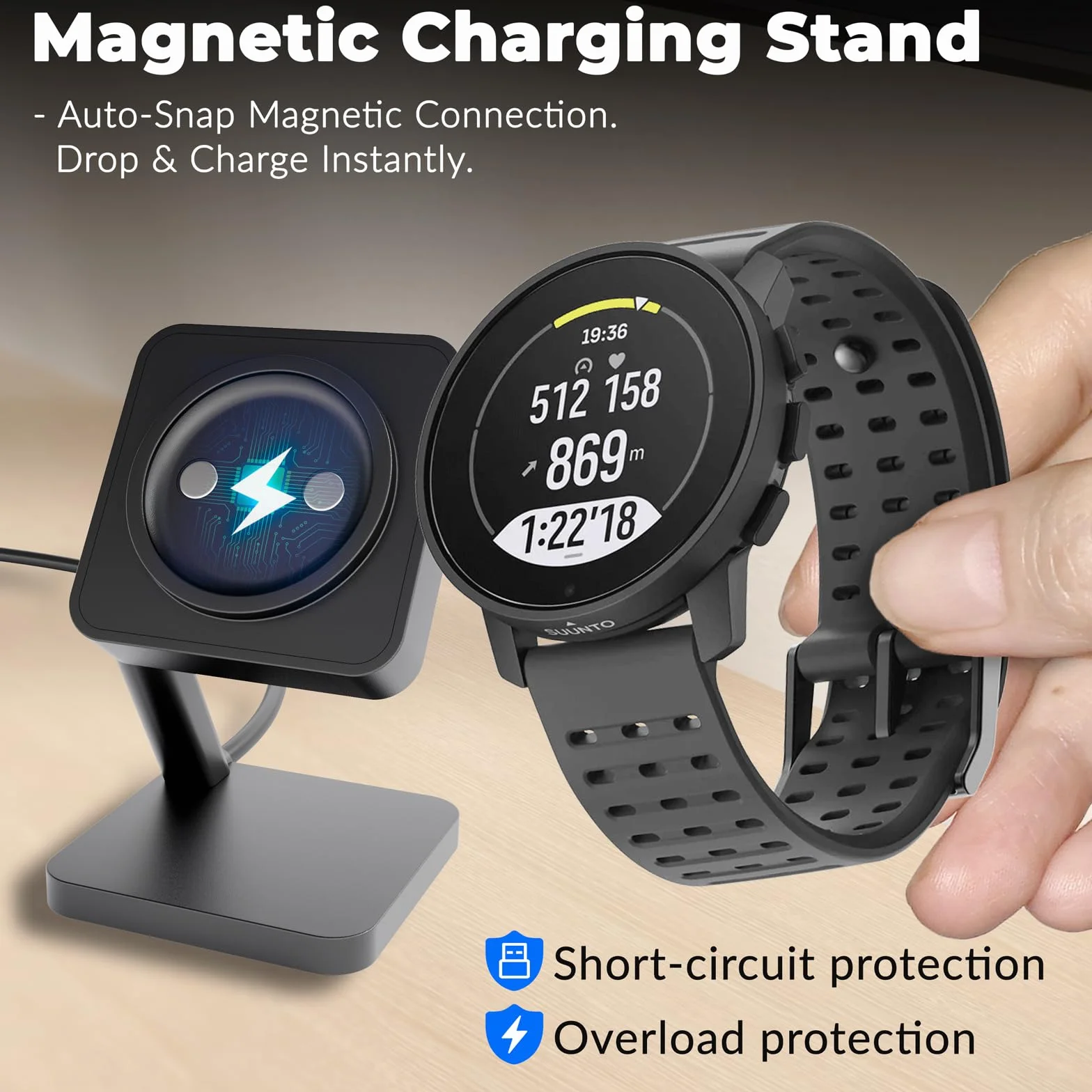 Sunnto 9 Peak Pro Ładowarka magnetyczna stacja dokująca USB-A 1m