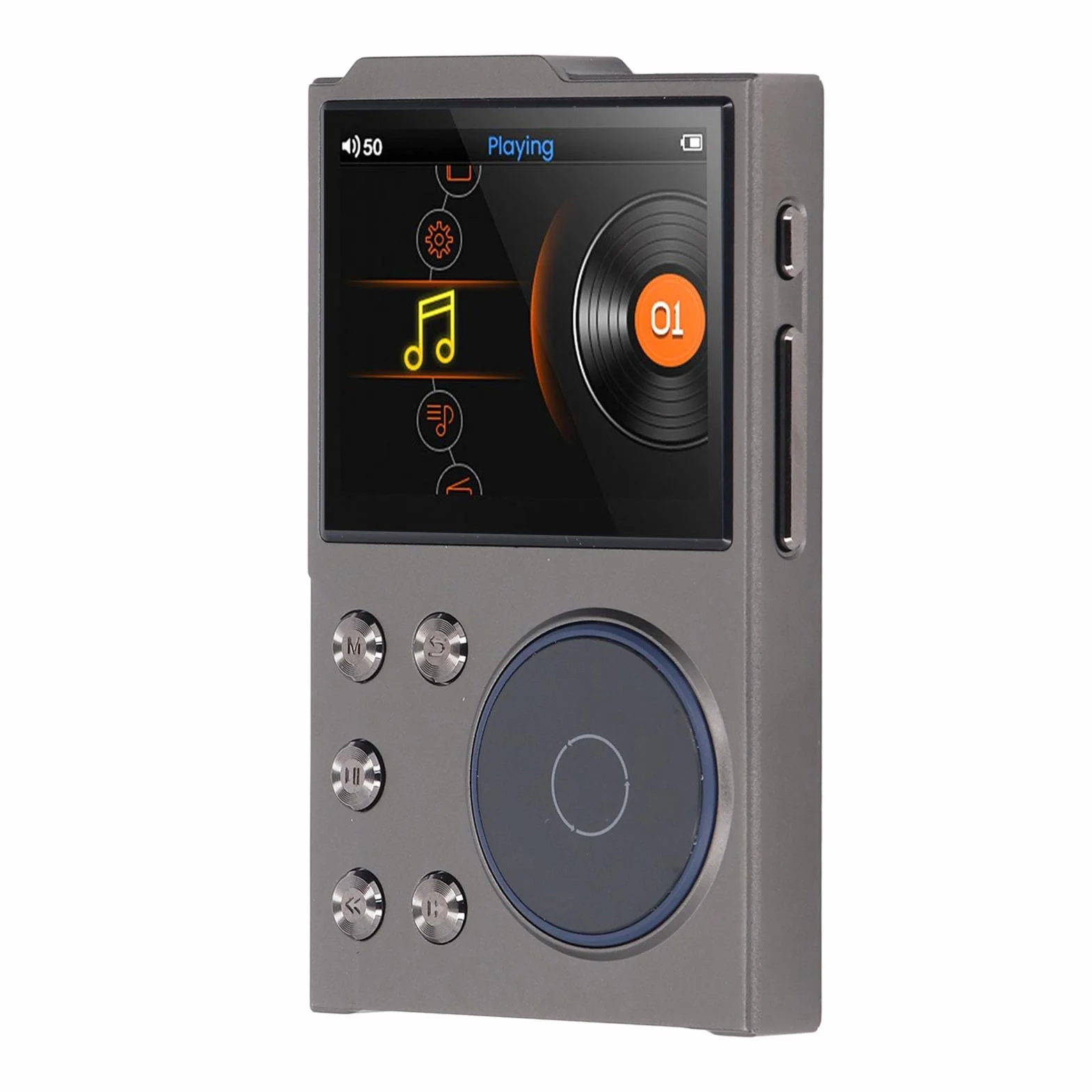 Ausla Odtwarzacz HiFi MP3, Cyfrowy Odtwarzacz Audio ze Stopu Cynku, 16 GB z możliwością Rozszerzenia do 256 GB, Ekran HD 2,4 Cala, Bluetooth 5.3, Wyjście Liniowe, do Słuchania w Samochodzie w Podróży