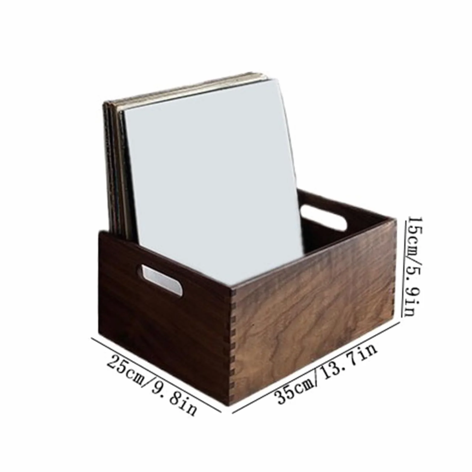 Stojak na płyty Drewniane etui na płyty winylowe w stylu retro minimalistycznym, pudełko do przechowywania albumów CD