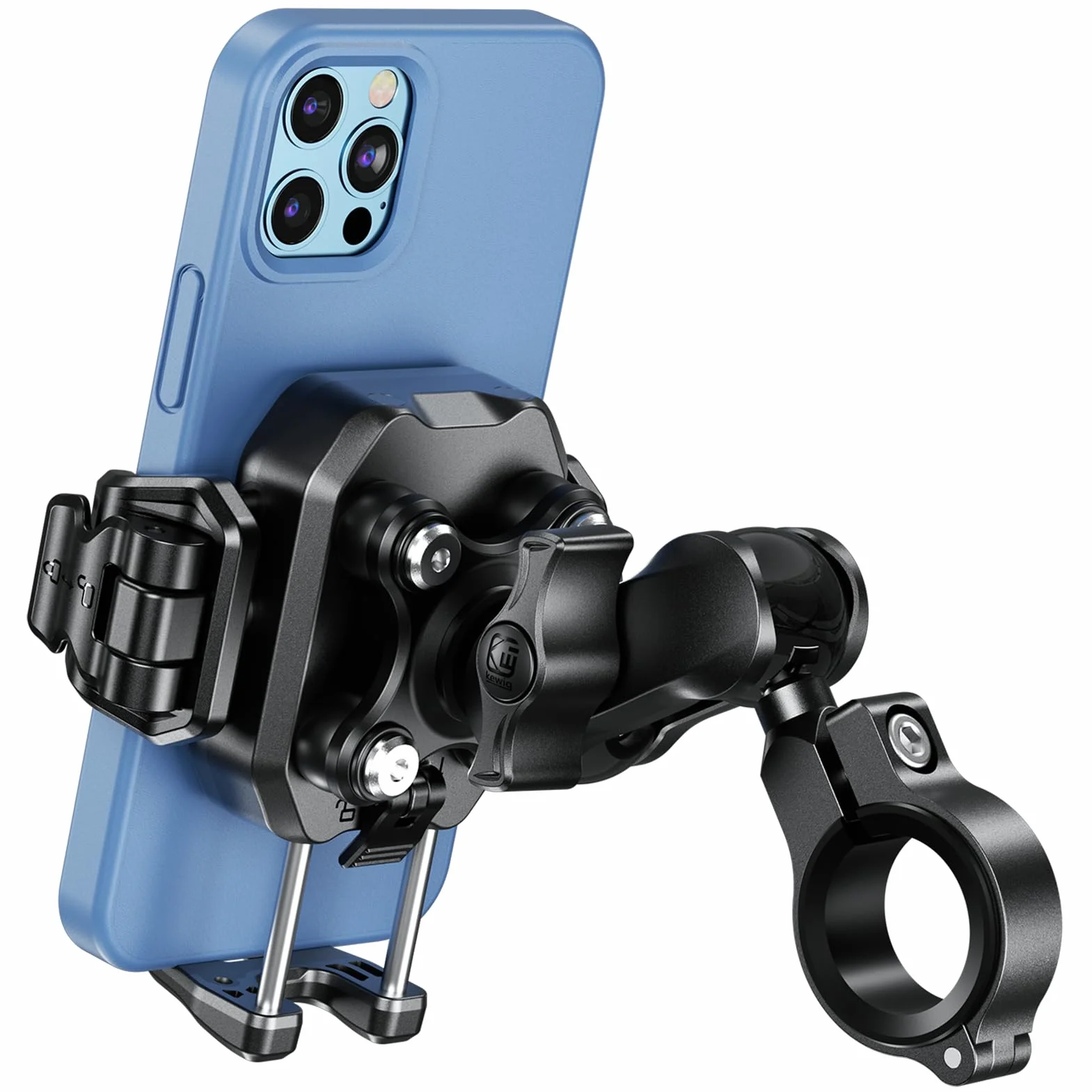 iMESTOU Antywibracyjny uchwyt na telefon do motocykli i rowerów z amortyzatorami i konstrukcją antykradzieżową, uchwyt na telefon kulkowy 2.5 cm nadaje się do telefonów o grubości 13.2 cm-18.3 cm do