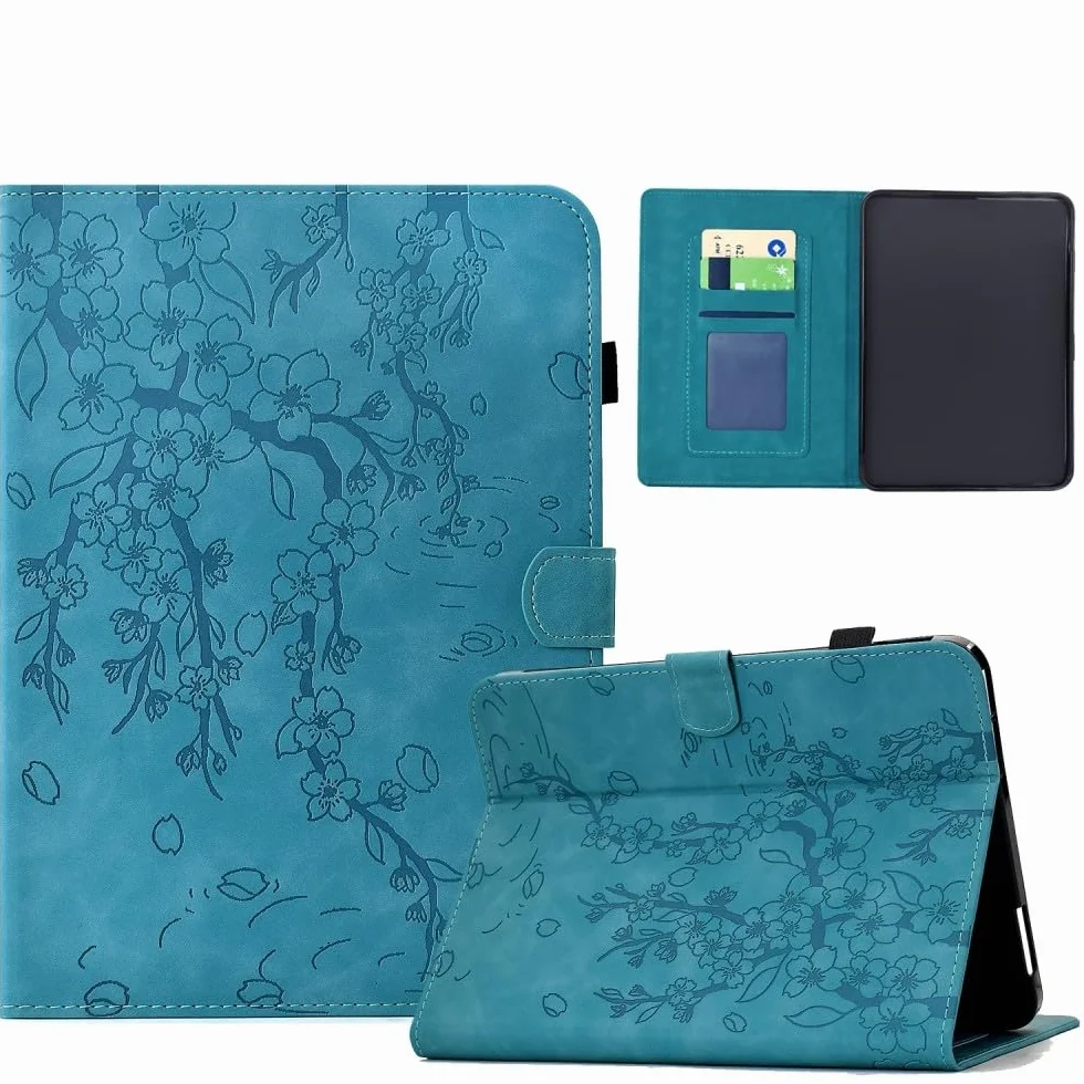 Generic etui kompatybilne z czytnikiem e-booków Kindle Paperwhite 1. generacji (2012) (kolor: jasnoniebieski) skórzany portfel etui z klapką