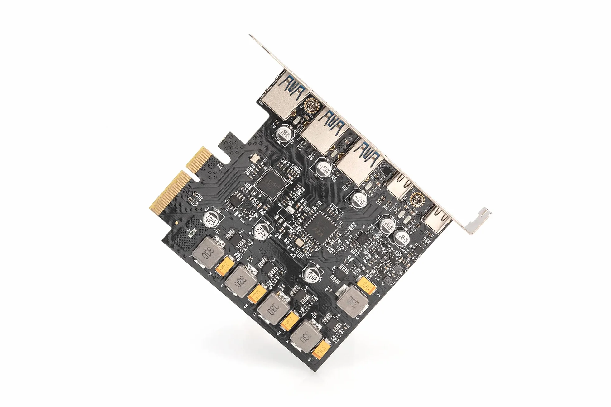 DIGITUS Karta IO - PCIe - 2x USB-C, 3x USB A - karta interfejsu USB 3.1 Gen 2 - do 10 Gbps - Plug & Play