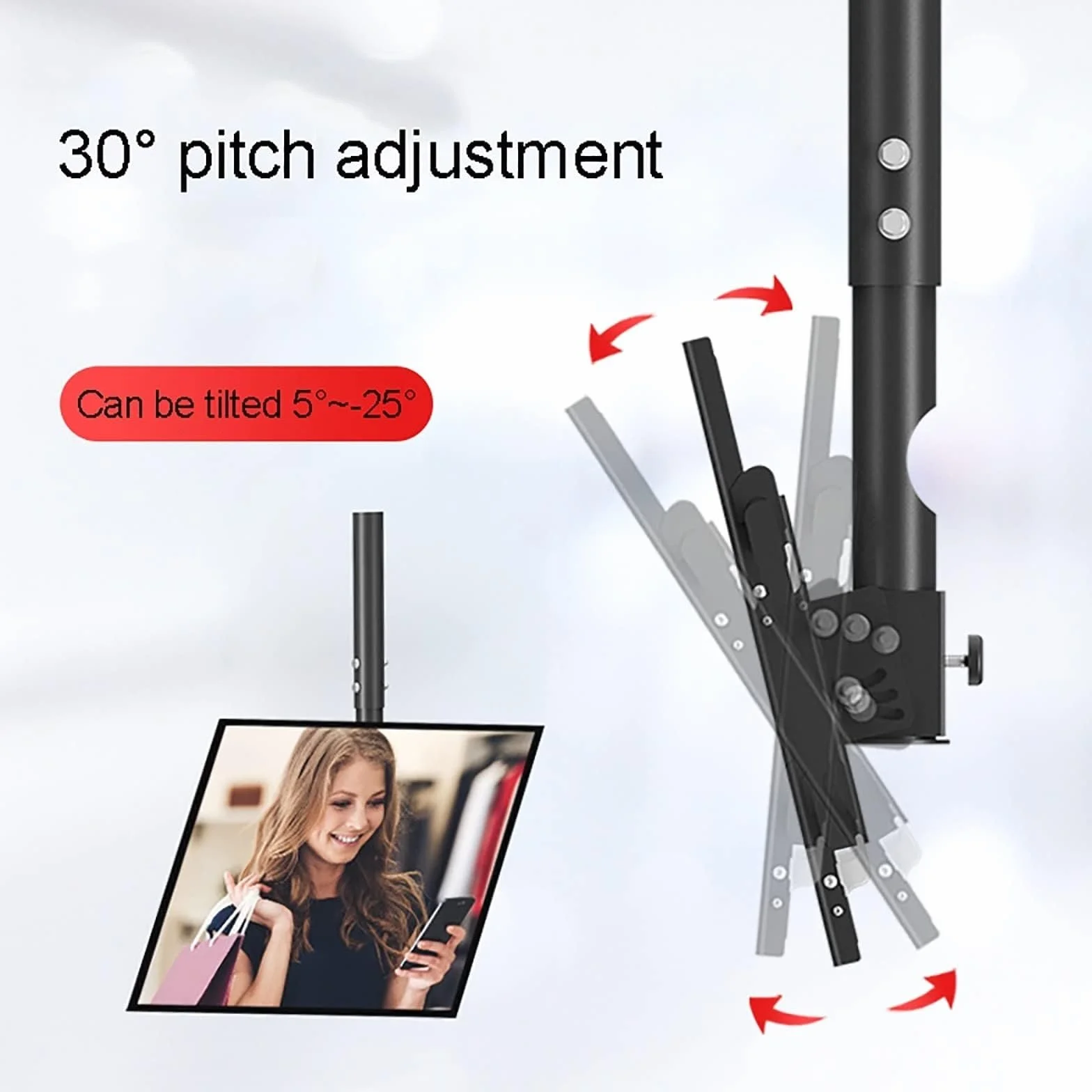 Obrotowy o 360° uchwyt ścienny do telewizorów LCD/LED 94-215.9 cm, maks. VESA 600 x 400 mm, obsługuje do 80 kg, montaż na suficie lub ścianie, trwały i regulowany