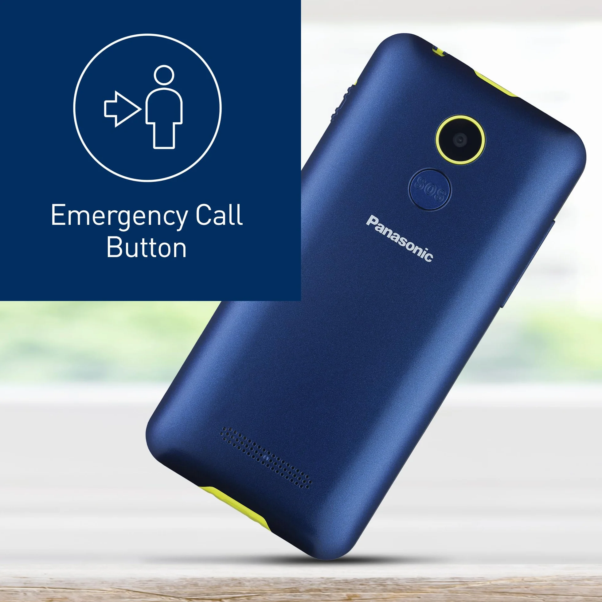 Panasonic KX-TU155 telefon komórkowy dla seniora (połączenia priorytetowe, czytelny ekran 2.4", podświetlane przyciski, jasna latarka LED), niebieski