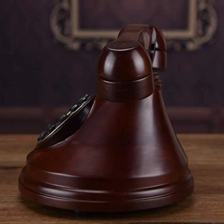 HJMMWT Telefon retro Zabytkowy telefon z litego drewna Zabytkowy telefon Biuro europejskie Stały telefon stacjonarny, domowy, amerykański