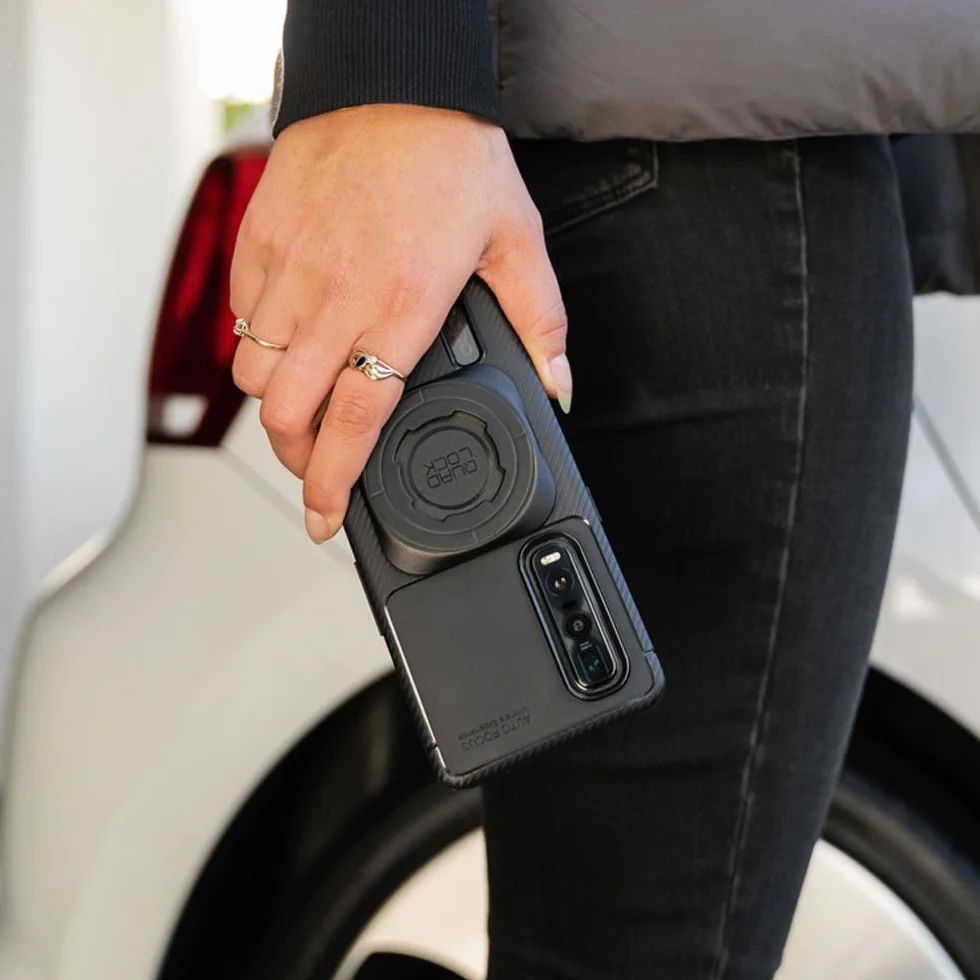Quad Lock Uchwyt na telefon rowerowy (regulowany) zestaw z uniwersalnym adapterem MAG do smartfonów
