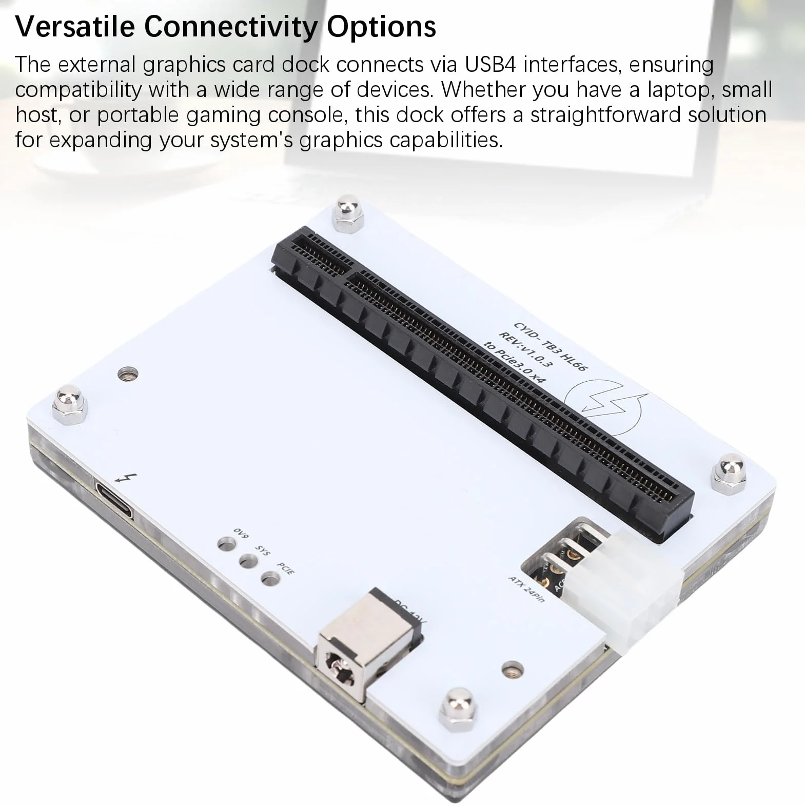 Cocoarm Zewnętrzna Stacja Dokująca do Karty Graficznej Stacja Dokująca do Karty Graficznej USB4.0 PCB z Kablem Danych JHL7440 1 M PCIe 16X Hot Swap Laptopa Mini PC Przenośny Komputer Gier