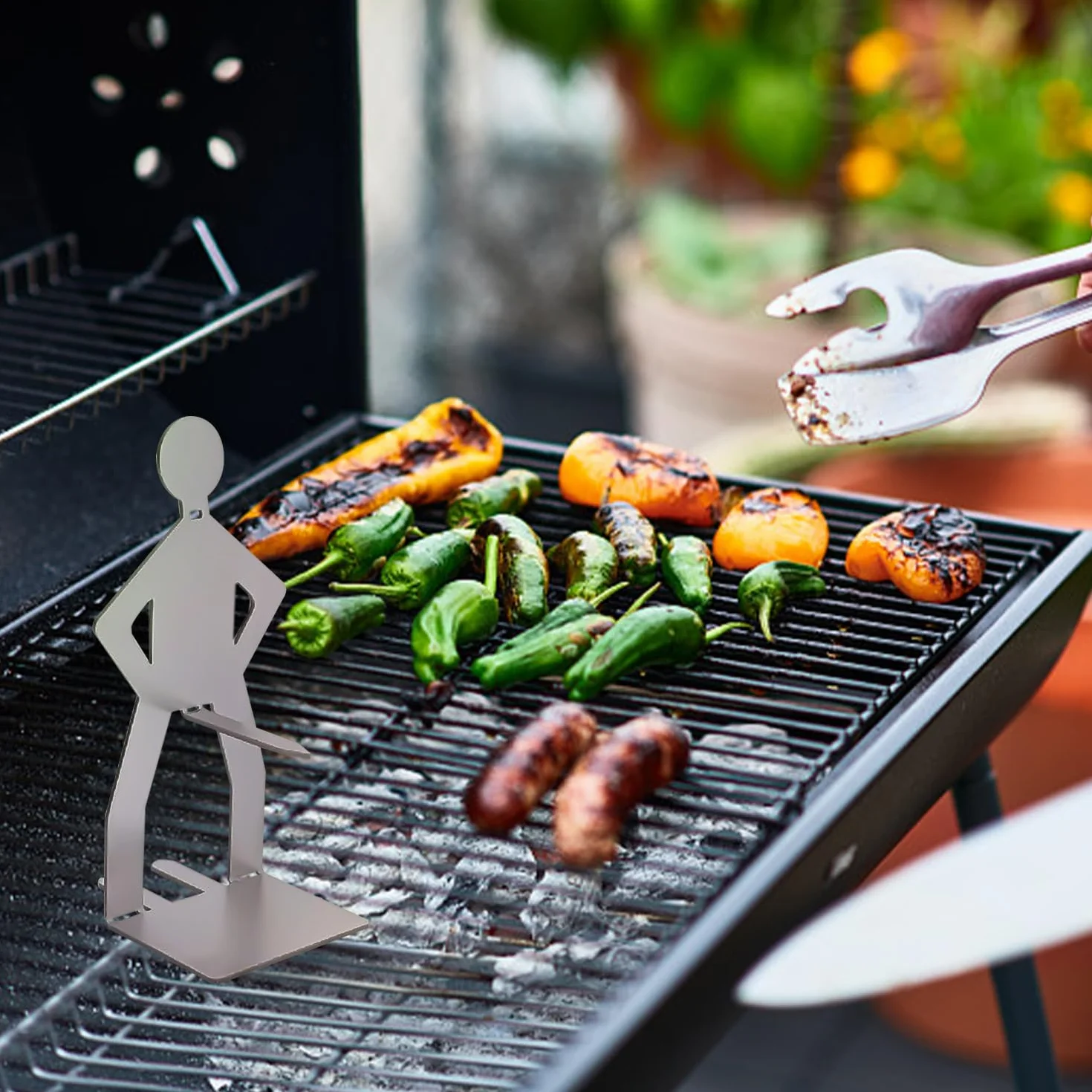 3 sztuki stojaków na kiełbasy i 1 szczotka do oleju, grill ze stali nierdzewnej, akcesoria do pieczenia, pędzel silikonowy
