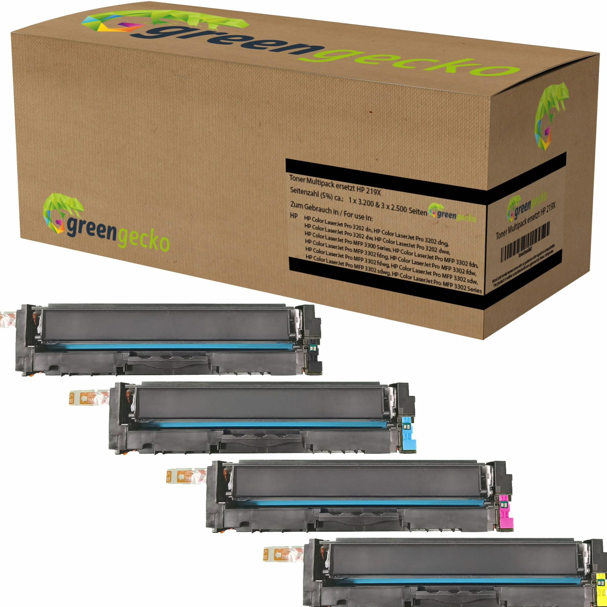 Toner XL zamiennik HP 219X do HP Color Laserjet Pro 3202dn 3202dng 3202dw 3202dwe Color Laserjet Pro MFP 3300 Series, MFP 3302fdn 3302fdng 3302fdw 3302sdw 3302sdwg 3302 Seria (4-częściowy zestaw CMYK