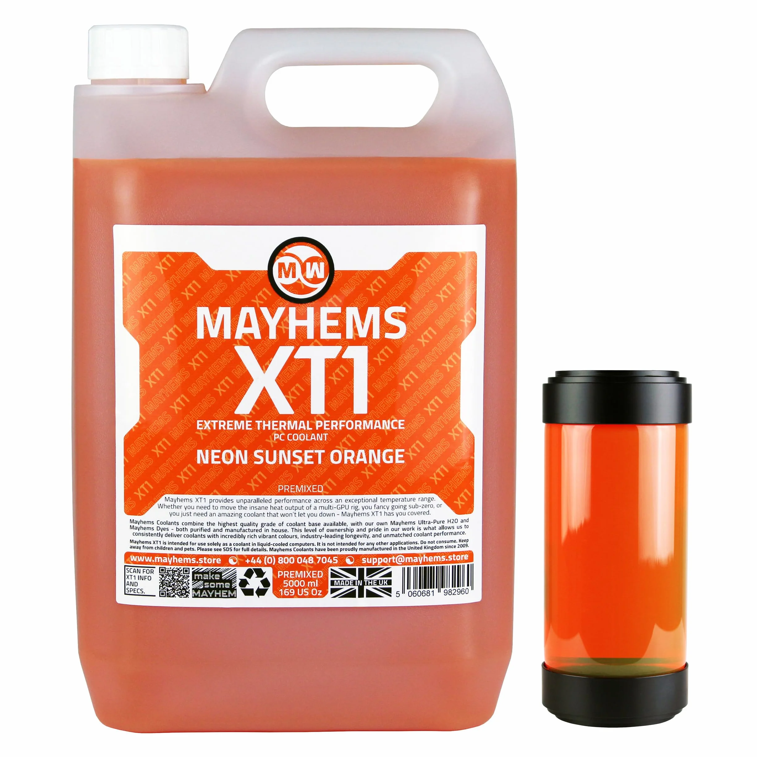 Mayhems - XT1 gotowy płyn chłodzący do komputerów PC - płyn do chłodzenia wodnego komputerów - Seria wydajności cieplnej, 5 litr, neon sunset orange (pomarańczowy)