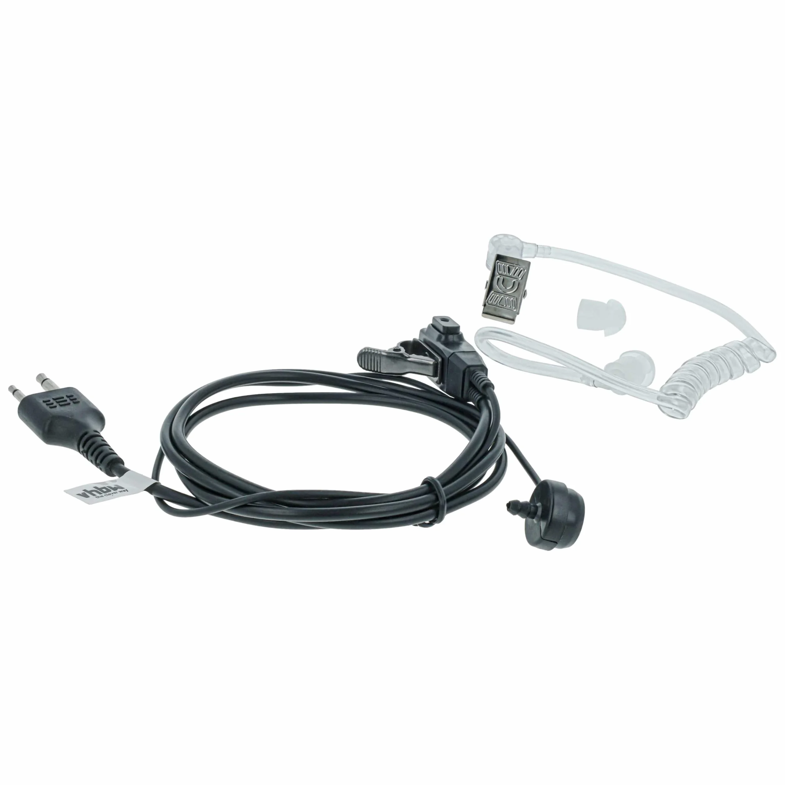 vhbw 5X Słuchawki kompatybilne z Icom IC-4AT, IC-4GE, IC-4GAT, IC-4E, IC-4GA, radio, walkie talkie z mikrofonem ptt, tuba akustyczna