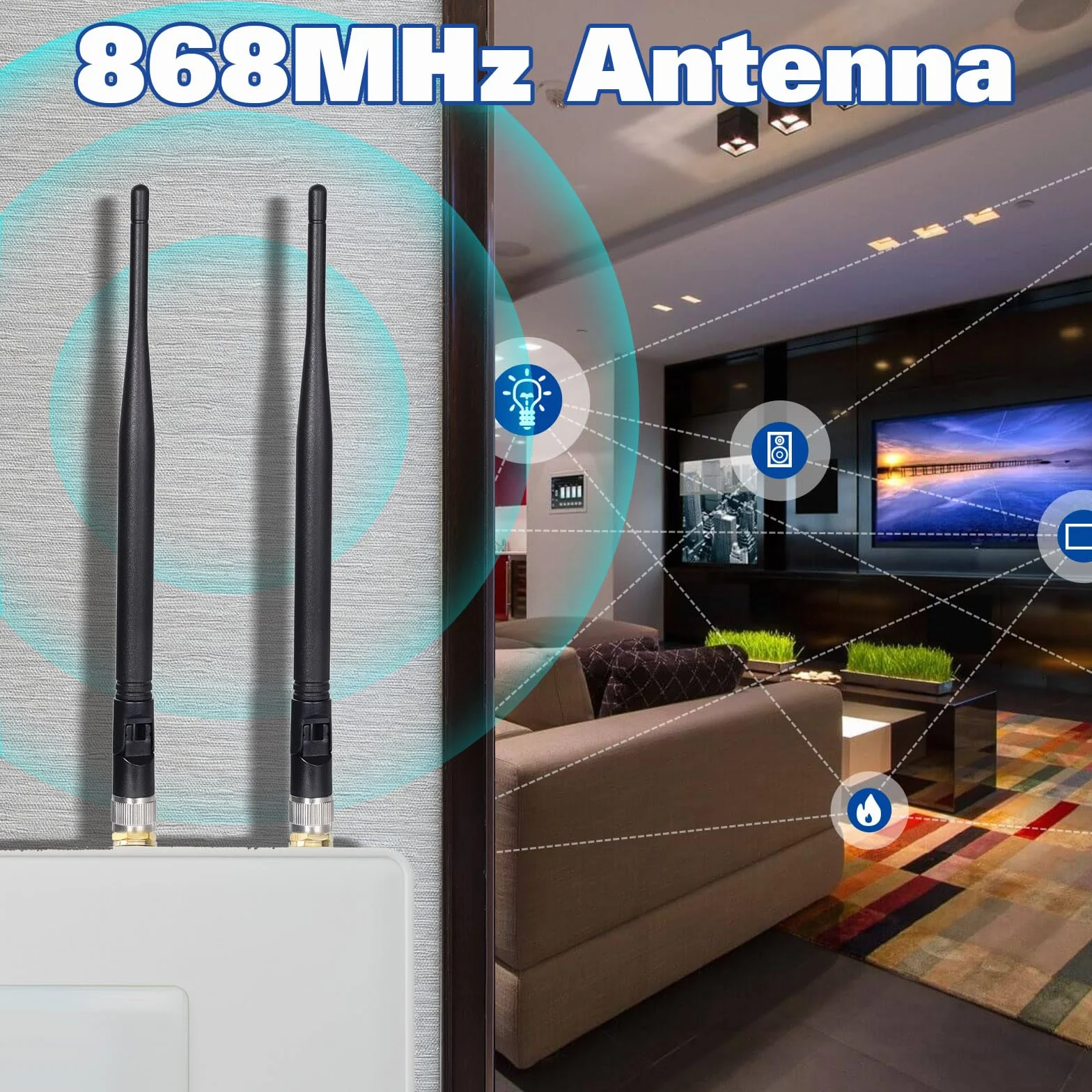 Eightwood Antena 868 MHz SMA NFC RFID 2 szt. do radia CB GSM GPS Wi-Fi Homematic CCU2 CC1101 Ham Radio