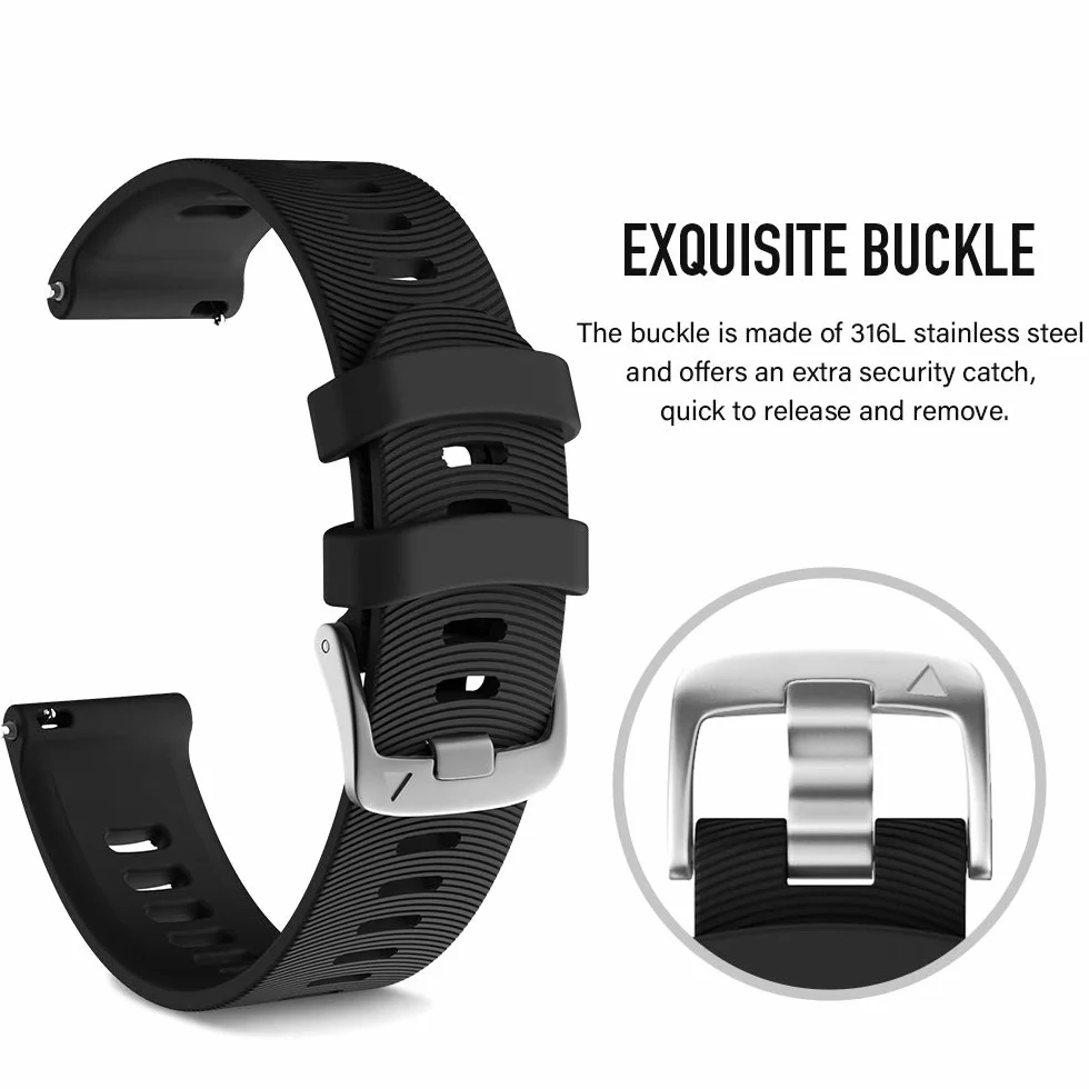 Pasek wymienny Garmin Forerunner 645 245 20 mm silikon czarny