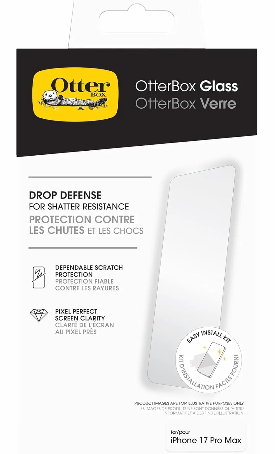 OtterBox Etui Symmetry Series Clear MagSafe do iPhone 17 Pro Max, 3 Razy Przetestowane Zgodnie ze Standardami Wojskowymi, Przezroczyste + OtterBox Glass Ochraniacz ekranu dla iPhone 17 Pro Max