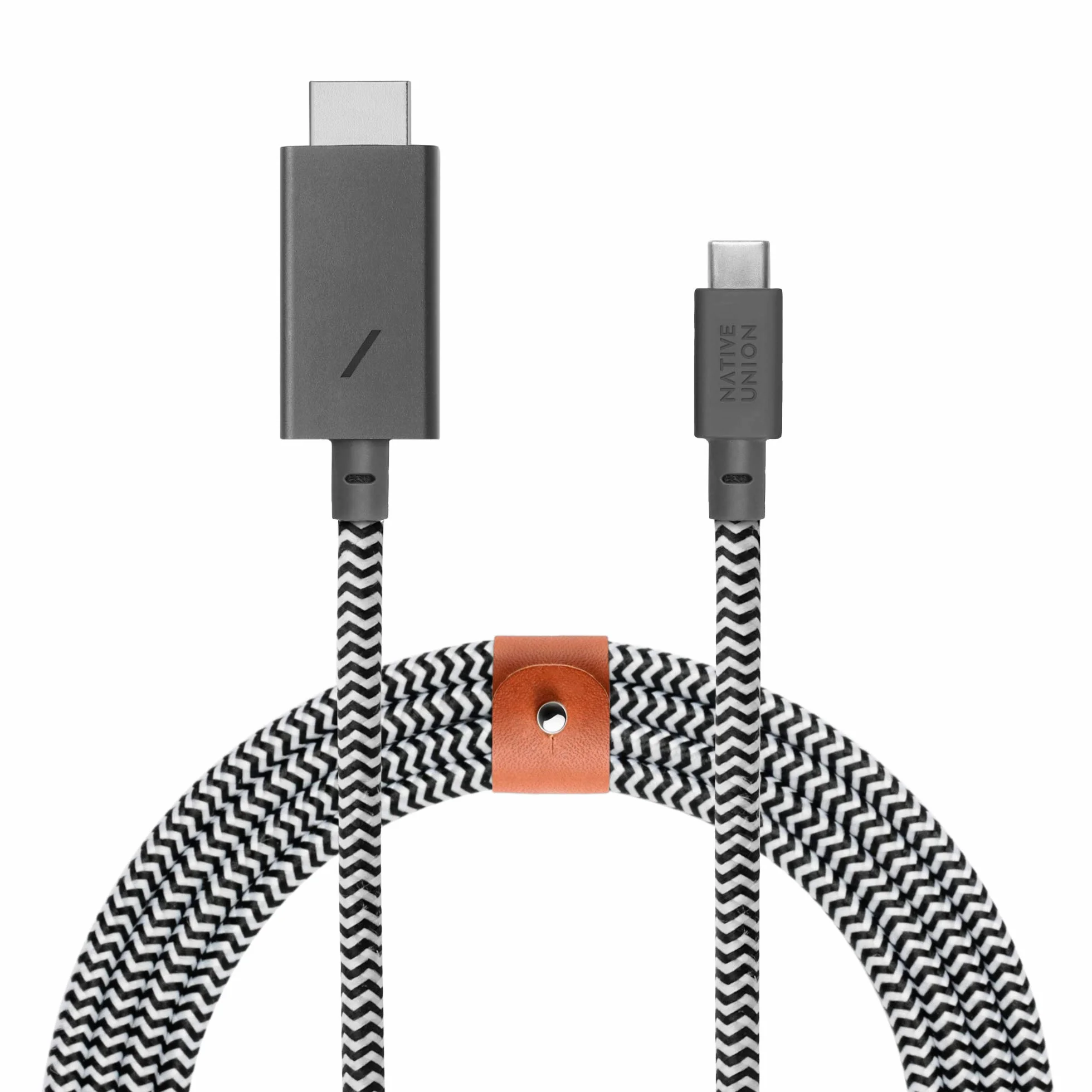 NATIVE UNION Pasek HDMI USB-C na HDMI (4K@60Hz) - 3 m (10 stóp) bardzo mocny wzmocniony kabel [certyfikat MFi] kompatybilny z MacBook Pro 2017-2020, MacBook Air/iPad Pro 2018 i innymi urządzeniami USB-C