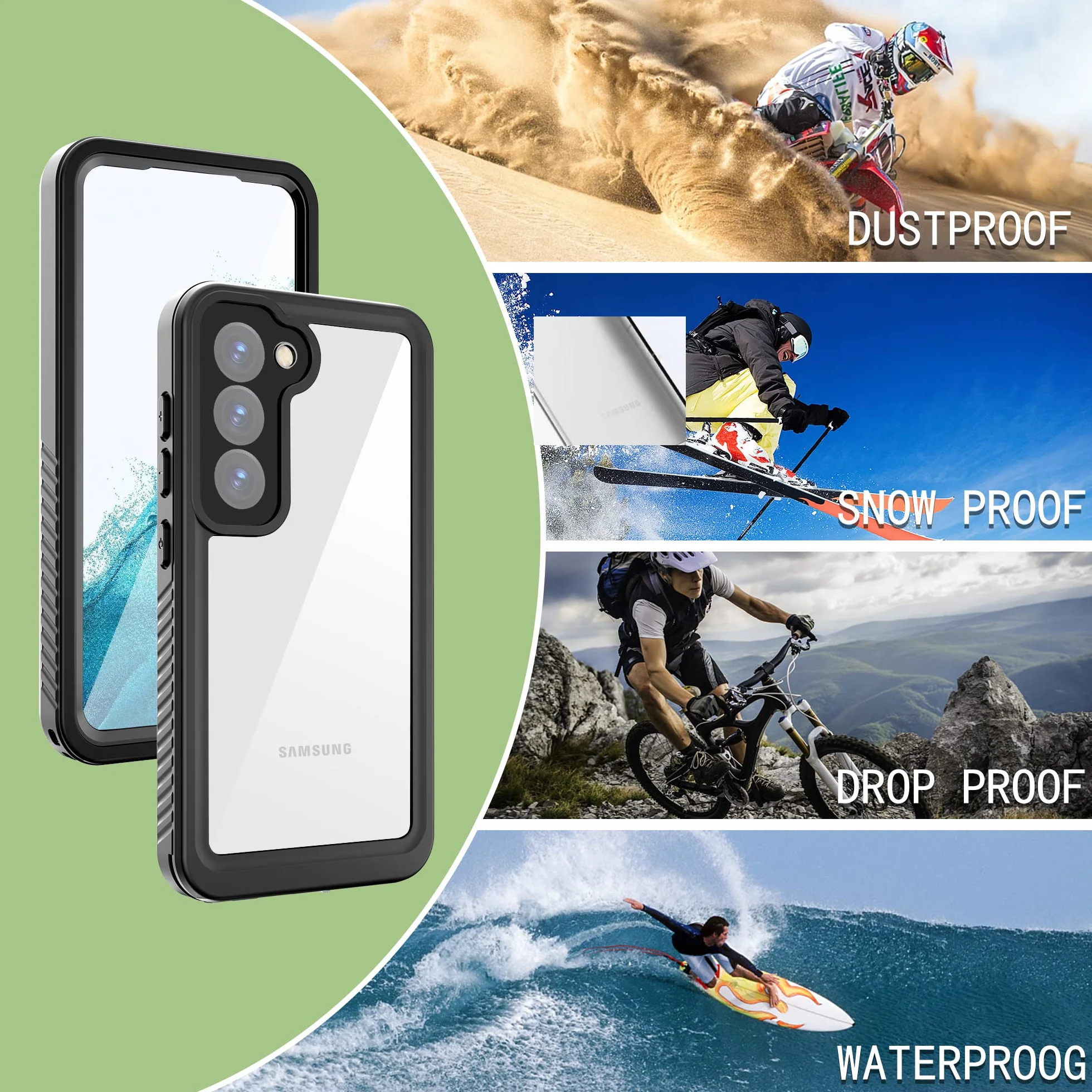 LOVE MEI Odporne na wstrząsy i wodoodporne etui do Samsung Galaxy S23 Integral 360° swimcase