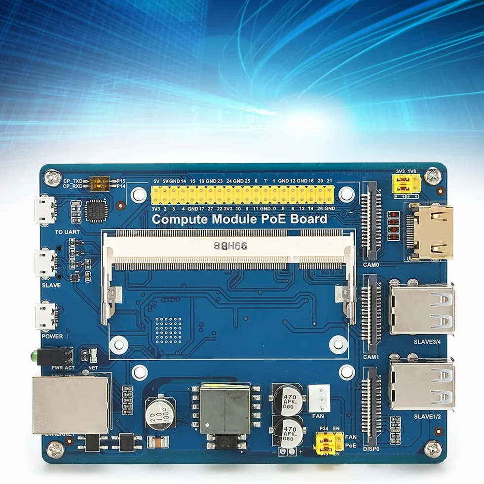 Karta rozszerzeń CM3/3Lite 3/3 z POE, Wydajny Komponent Elektroniczny Zapewniający łatwy Dostęp, Idealna dla Entuzjastów i Hobbystów Majsterkowania, materiał PCB (Karta rozszerzeń modułu