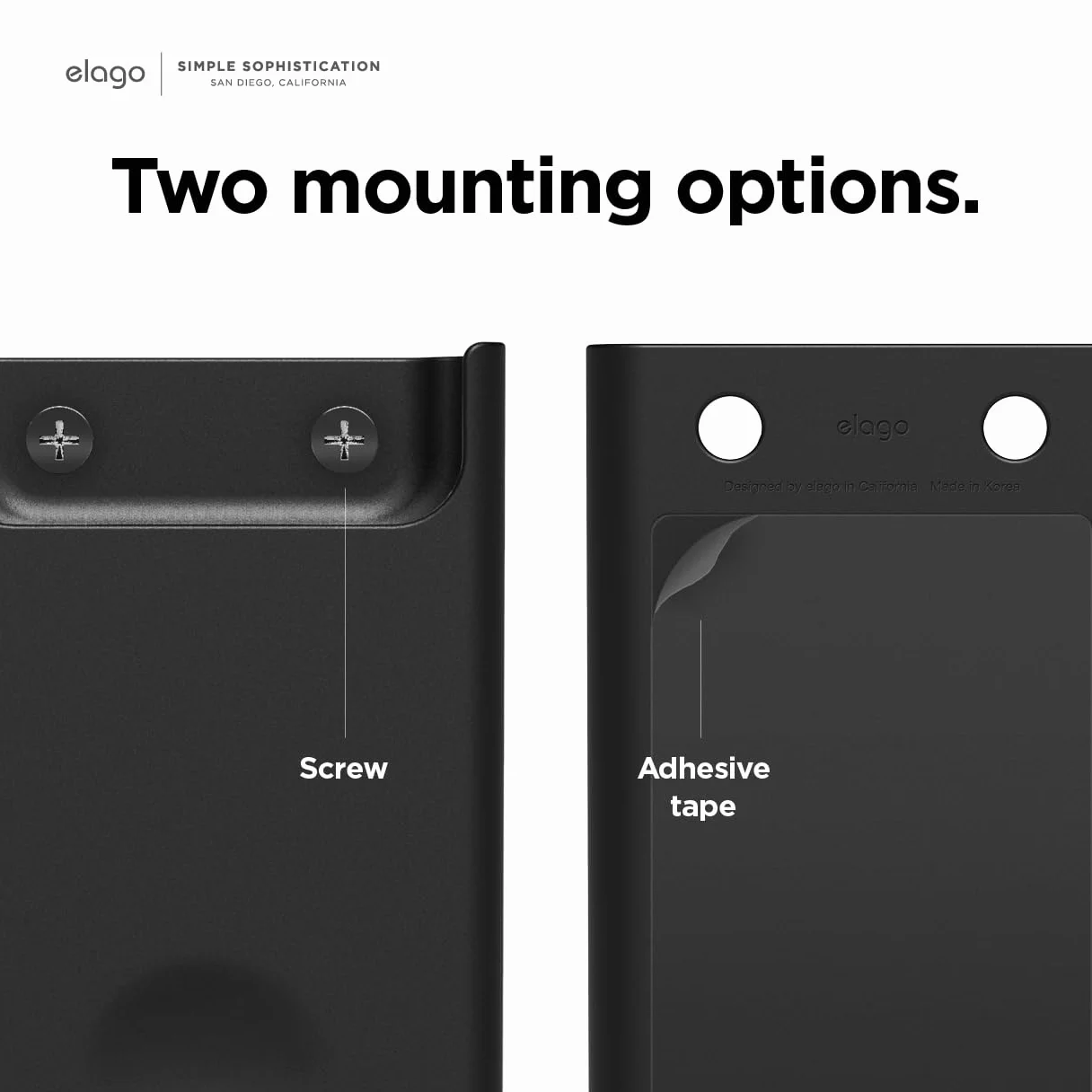 elago Uniwersalny uchwyt na pilot zdalnego sterowania – kompatybilny z pilotem Apple TV i innymi elementami sterującymi, mocna naklejka, szczegółowy projekt (średni, czarny)