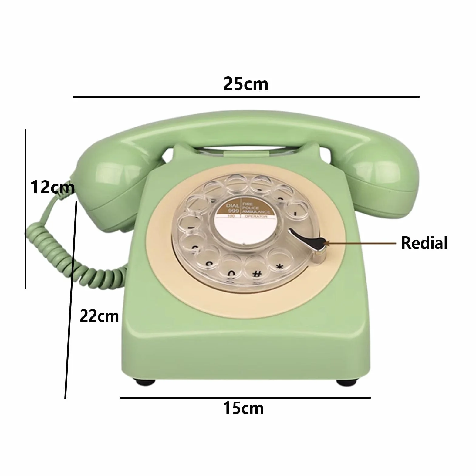 Telefon retro, obrotowa tarcza, przewodowe analogowe biurko stacjonarne, klasyczny dom/biuro