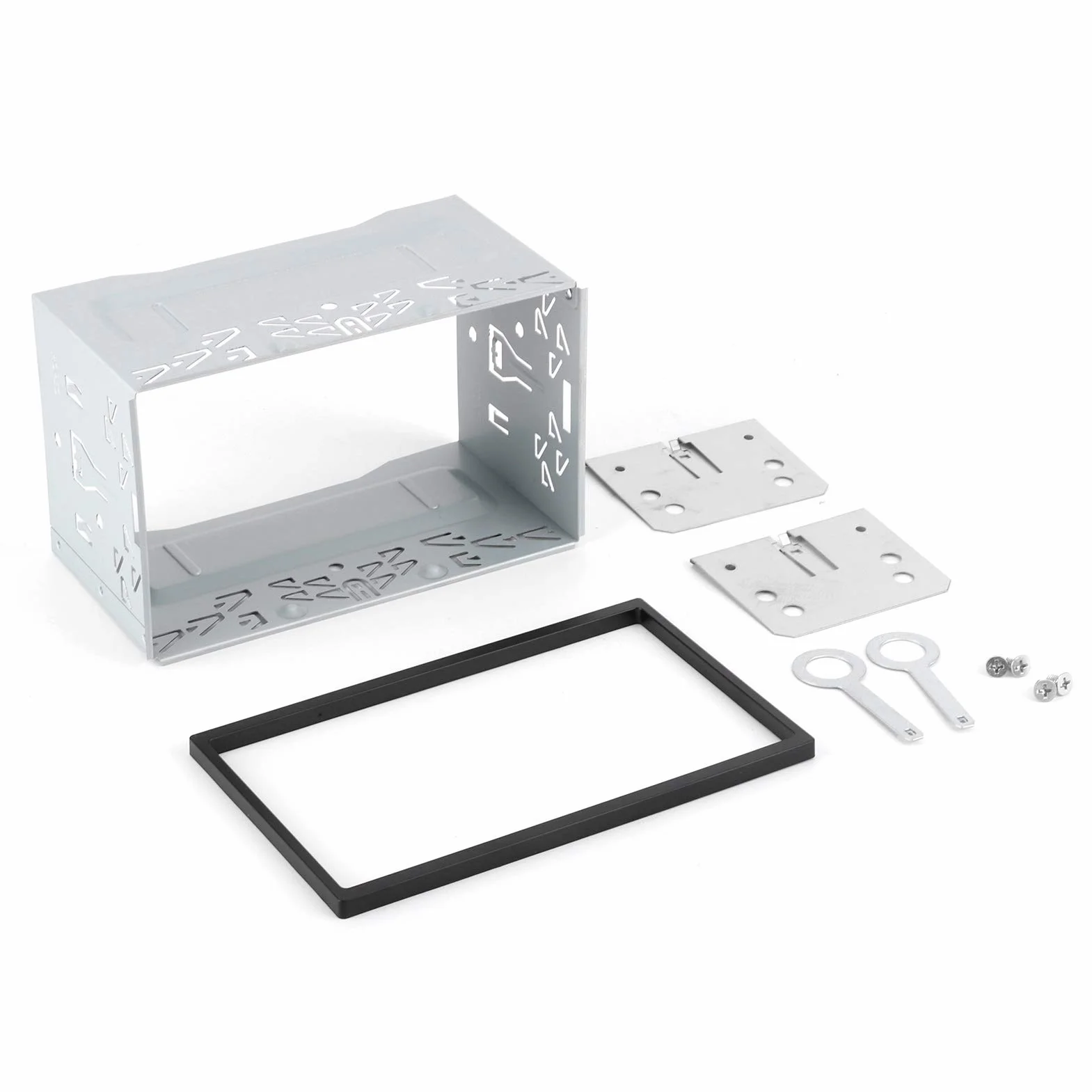 Ramka nawigacyjna, uniwersalna ABS żelazo 2-Din Center Control odtwarzacz DVD ramka nawigacja osłona przysłony. Akcesoria