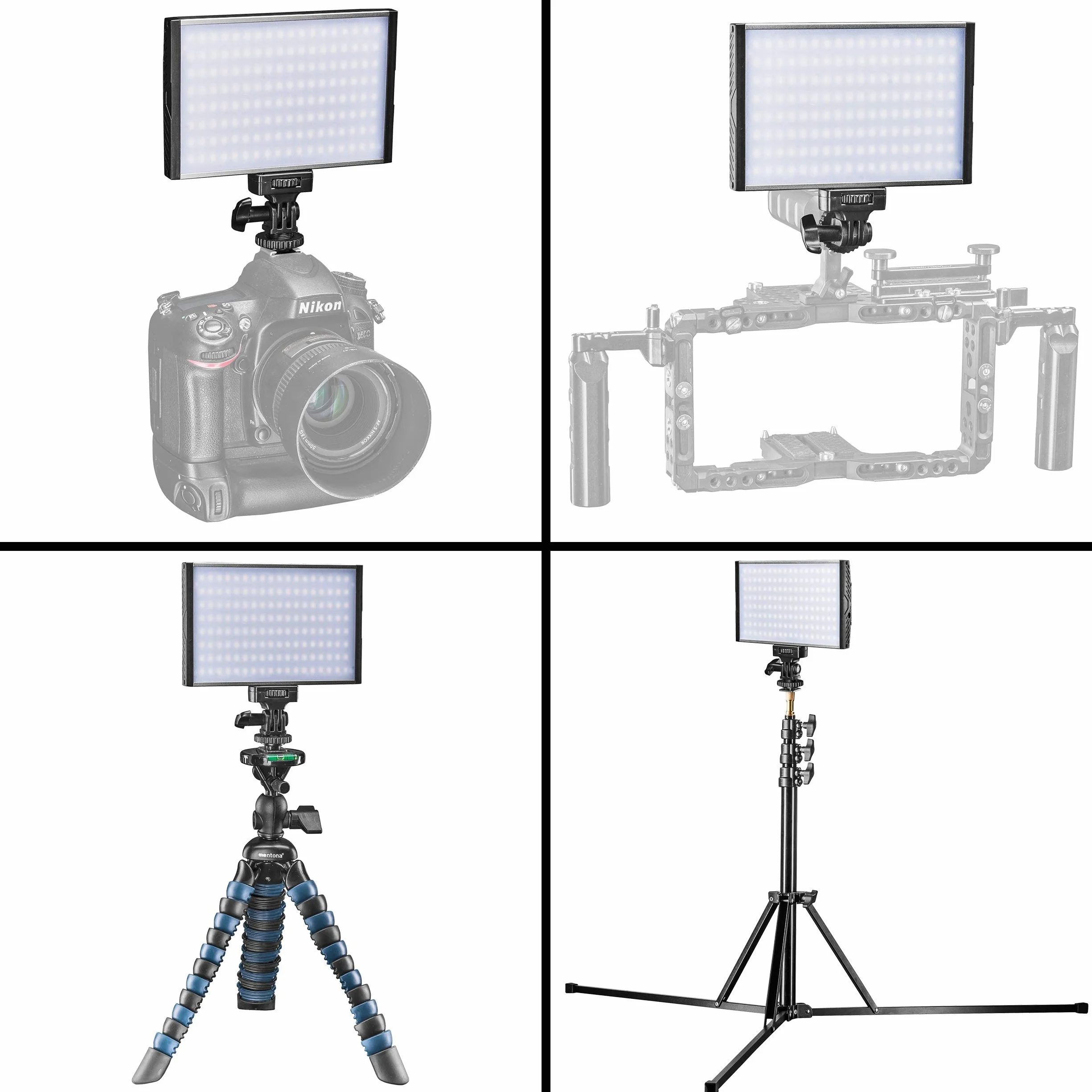 Walimex pro LED Niova 150 Bi Color lampa wideo LED z zasilaczem, On-Camera lampa fotograficzna 15 W, regulowana temperatura barwowa 3200-5600 K, ściemniana lampa studyjna