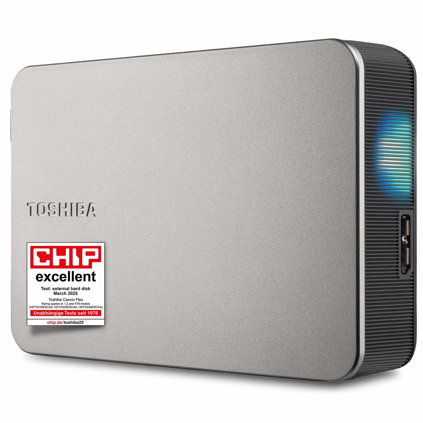 Toshiba Canvio Flex 4TB HDD 5000MB/s Canvio Flex USB 3.2 Gen 1 Srebrny Kompaktowy