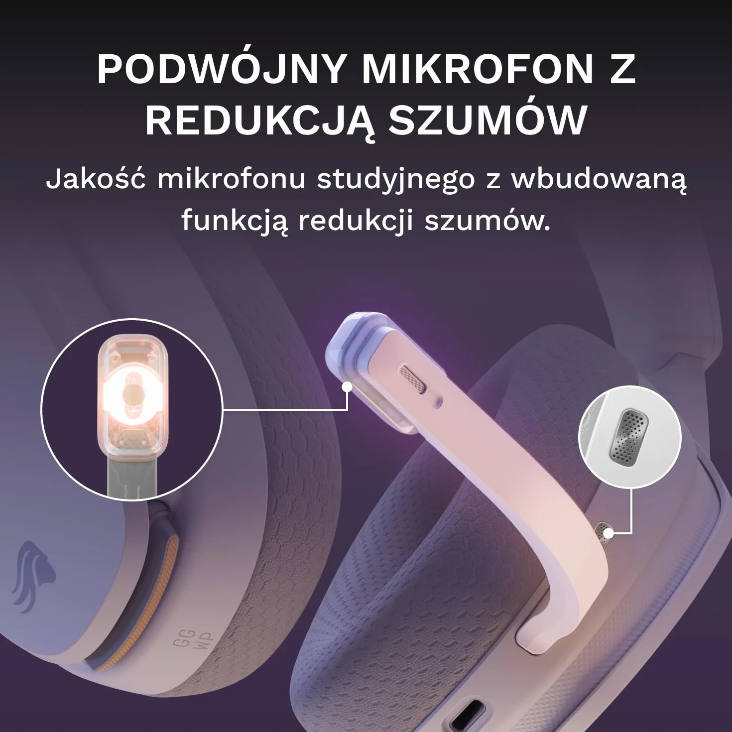 Glorious GHS Wireless InfinitePlay - Headset Gaming - PC, PS5, PS4 - Biały | Wymienne Baterie 85h, ON przy Wymianie, 2.4GHz i Bluetooth, Dostrojone Przetworniki, Odłączany Mikrofon z Redukcją Szumów